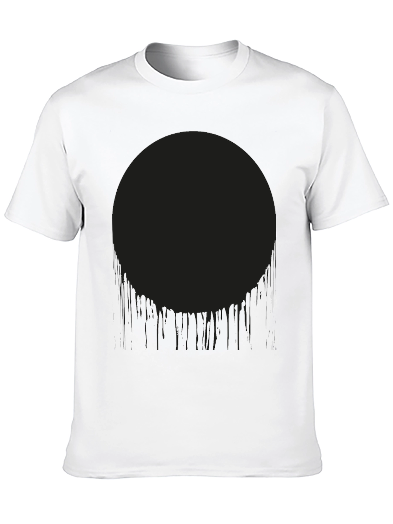Mens Black Graphic Tee - Dripping Circle Design