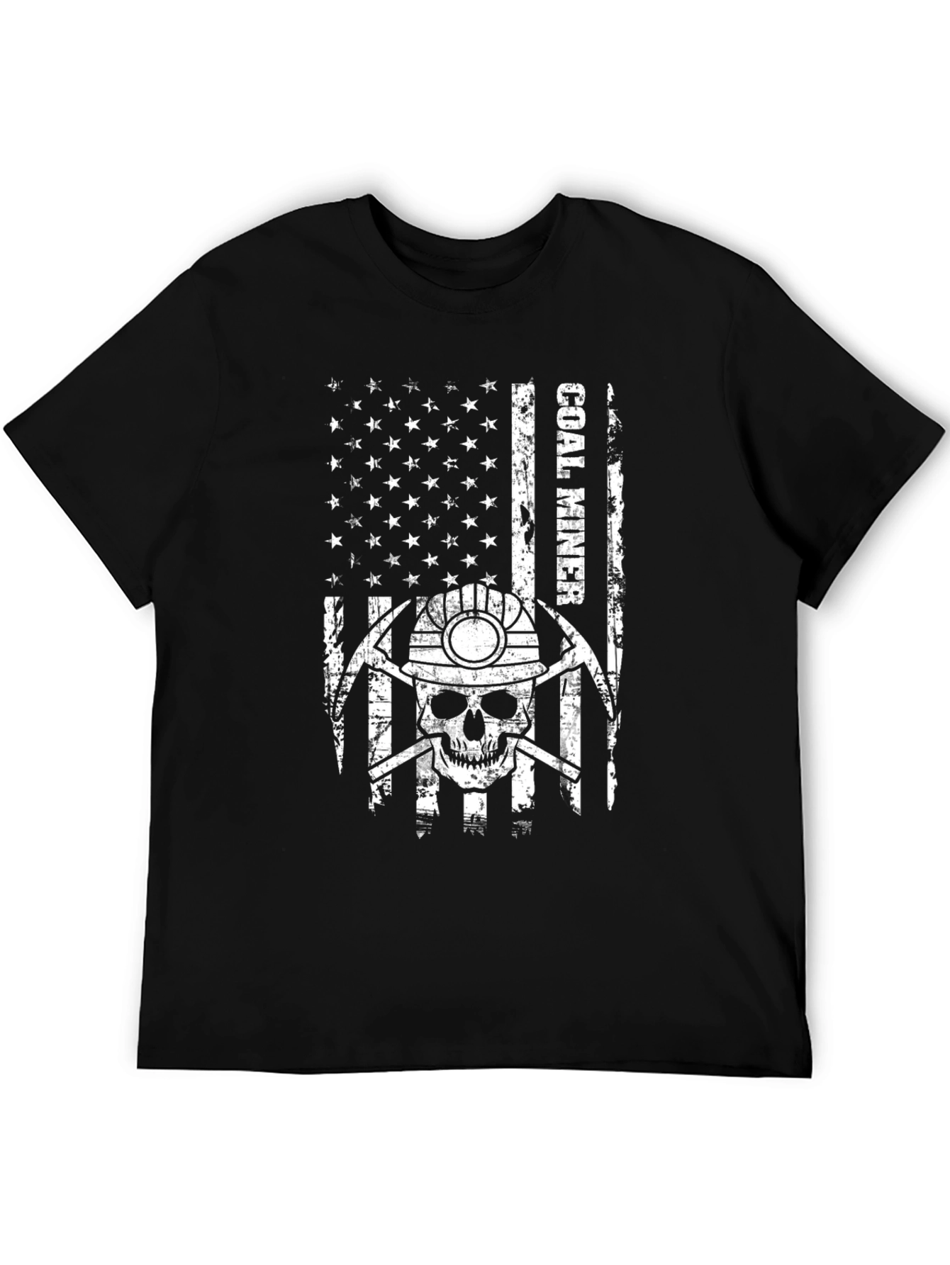 Coal Miner Skull Flag Graphic Tee