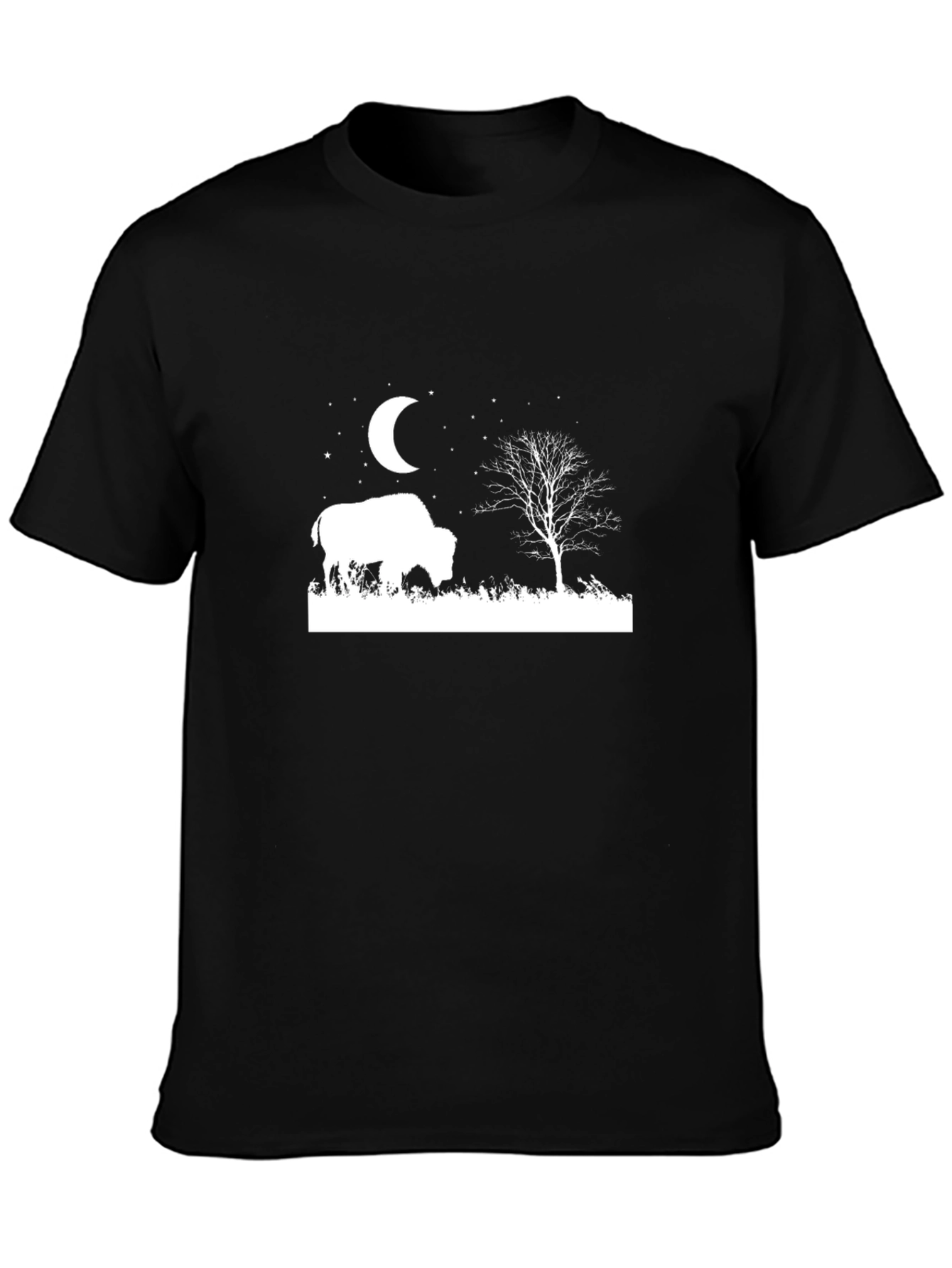 Buffalo Moon Mens Black Graphic T-Shirt