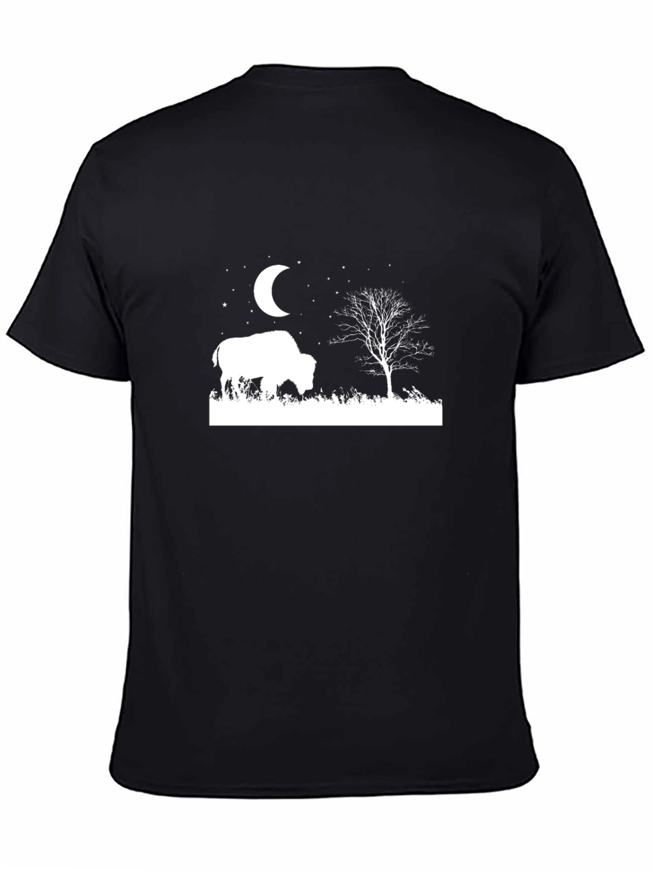 Buffalo Moon Mens Black Graphic T-Shirt