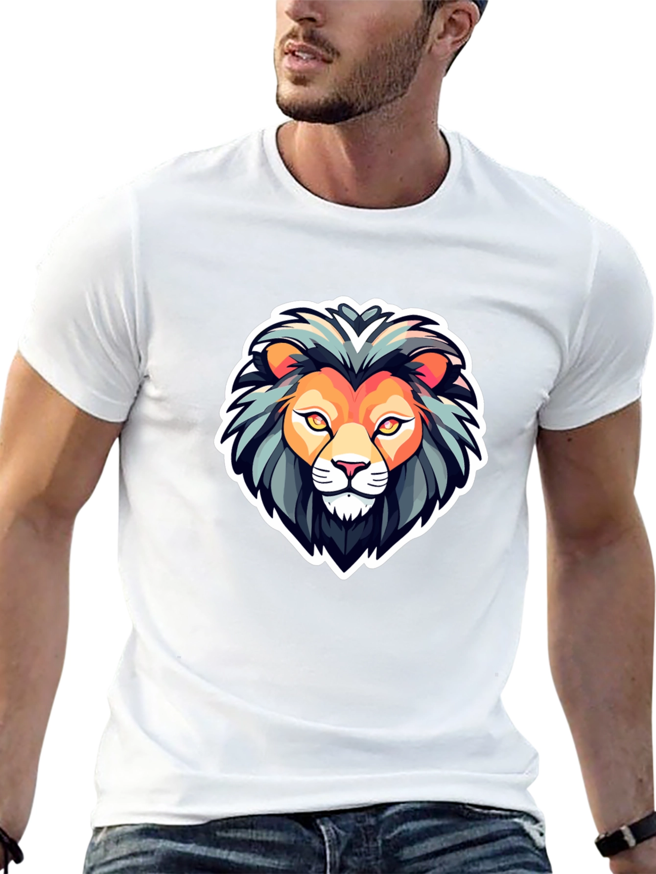 Lion Head Graphic T-Shirt - Bold & Stylish Design