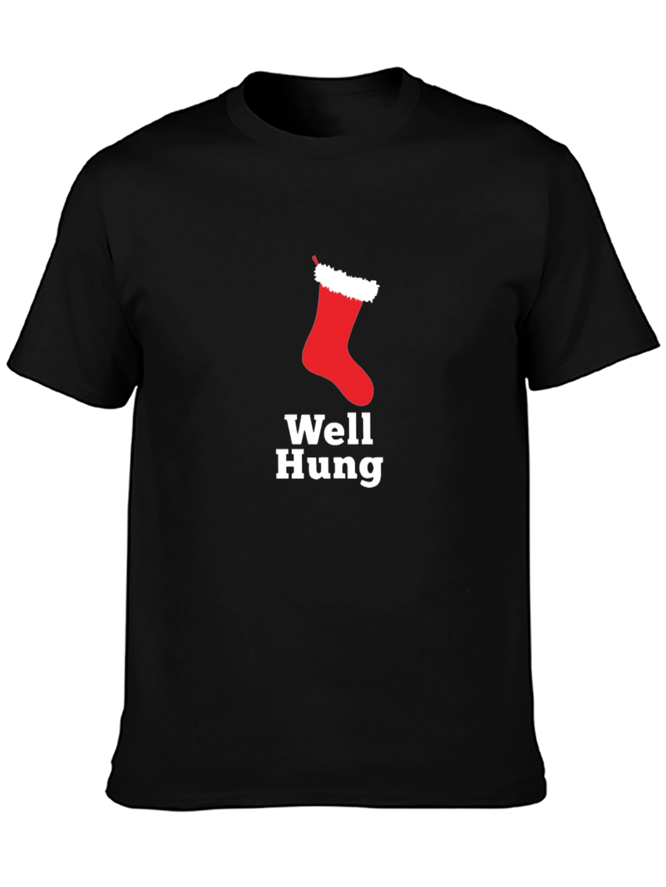 Well Hung Christmas Stocking Holiday Humor T-Shirt