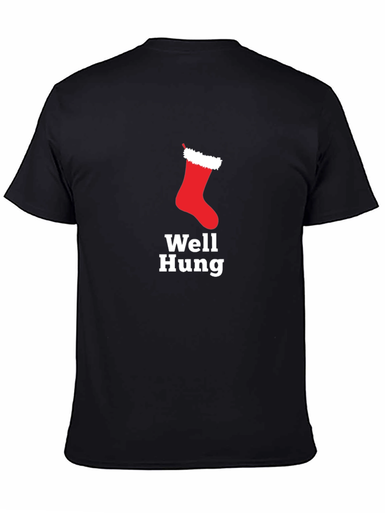 Well Hung Christmas Stocking Holiday Humor T-Shirt