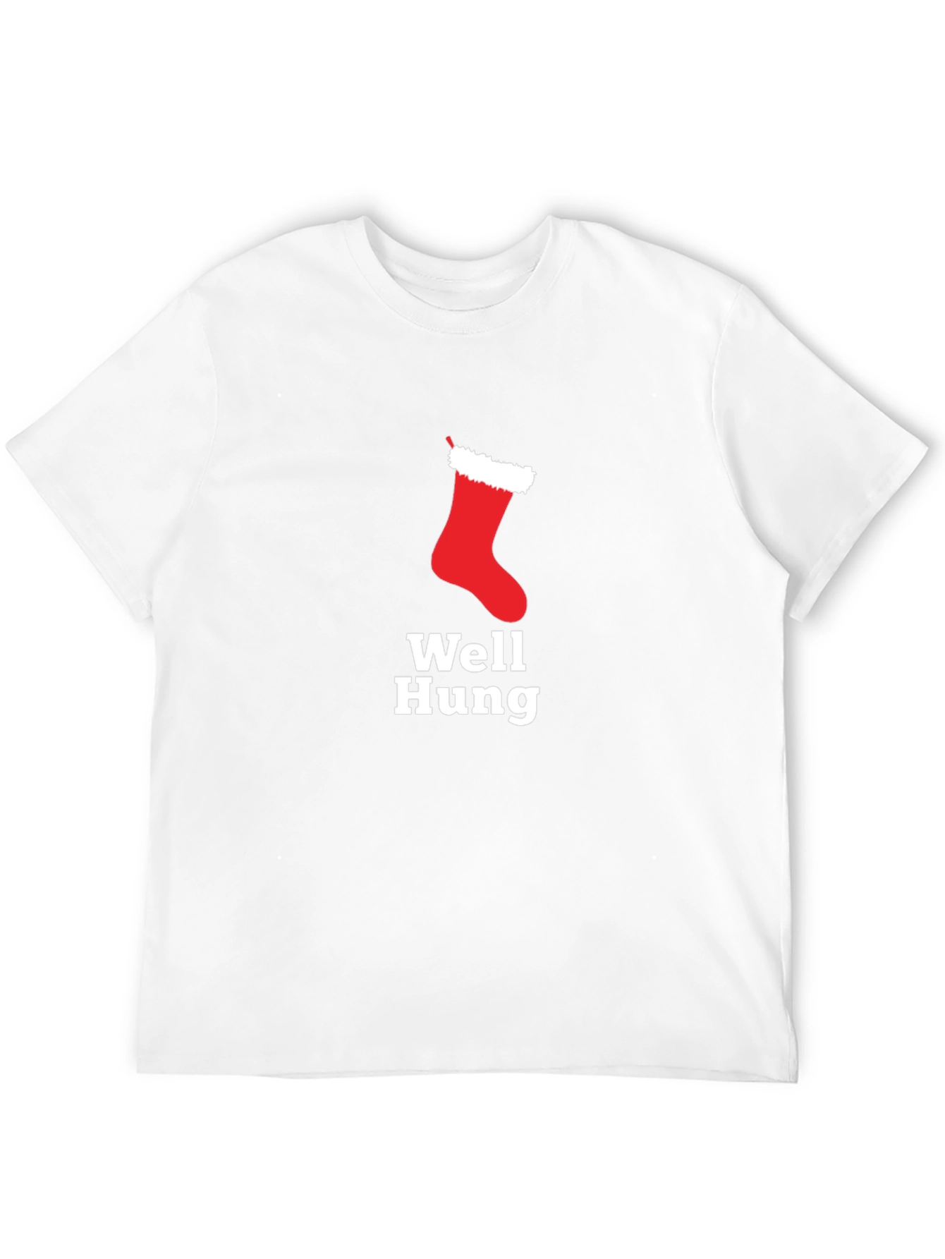 Well Hung Christmas Stocking Holiday Humor T-Shirt