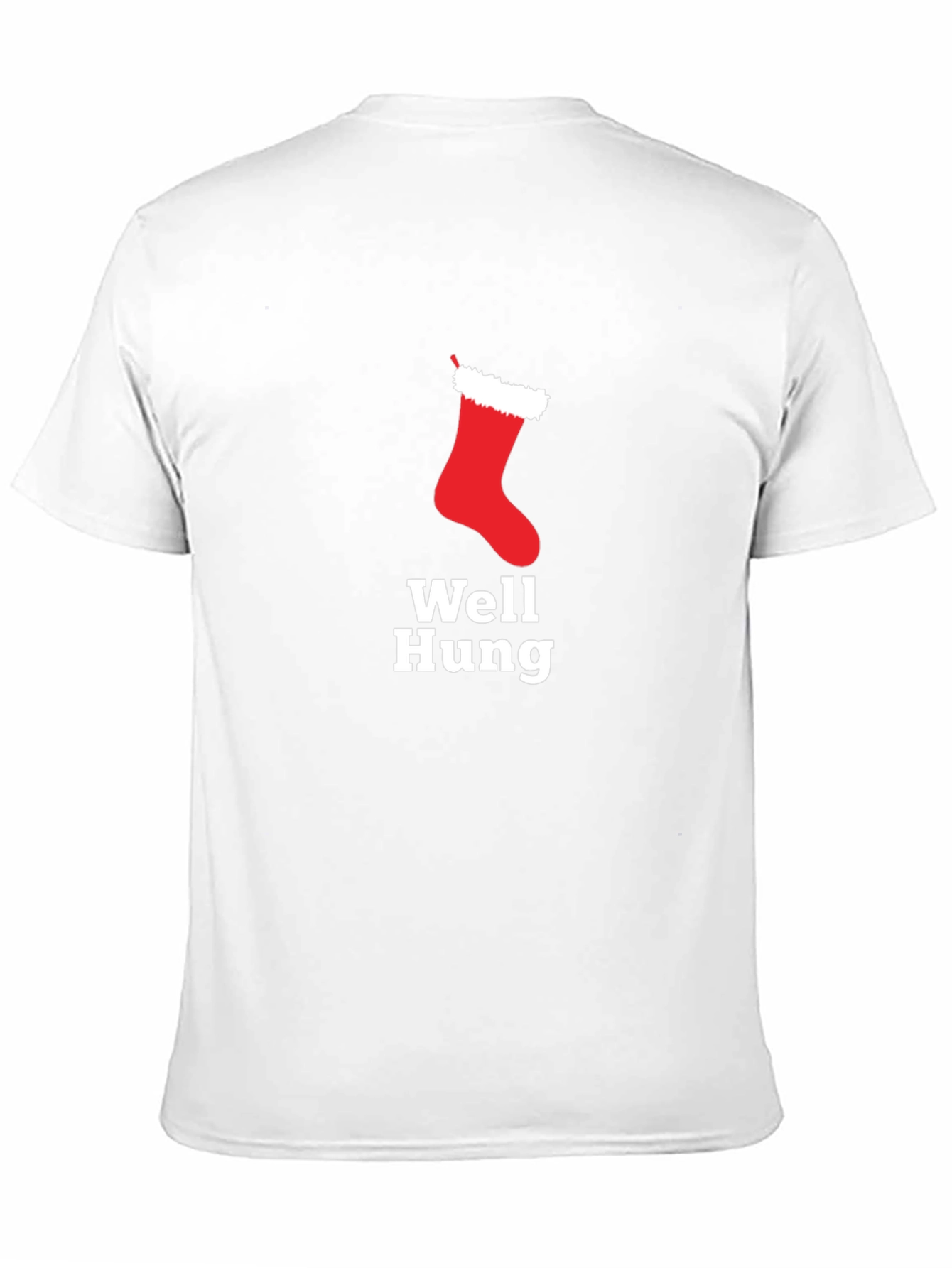 Well Hung Christmas Stocking Holiday Humor T-Shirt