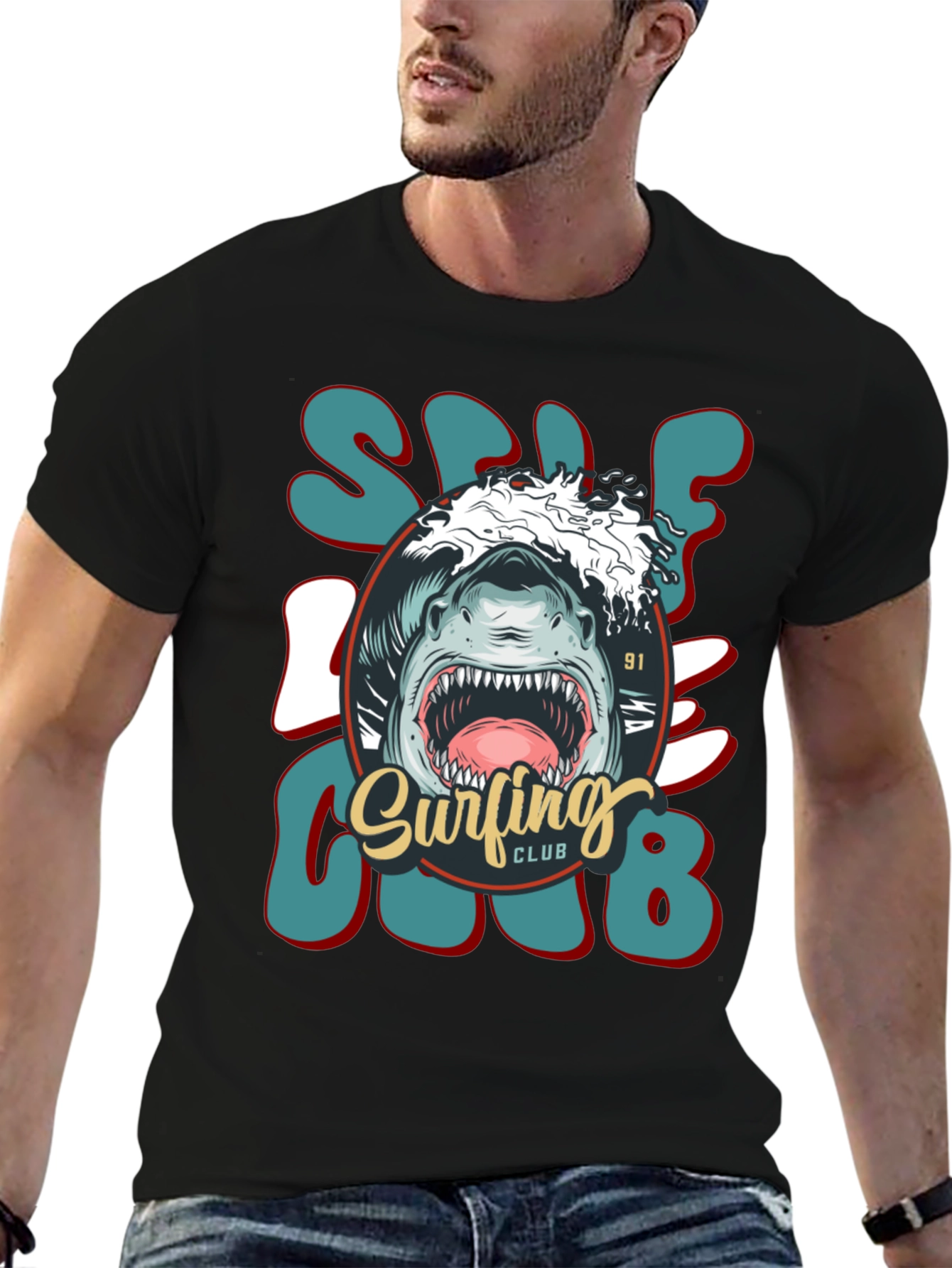 Shark Surfing Club Tee