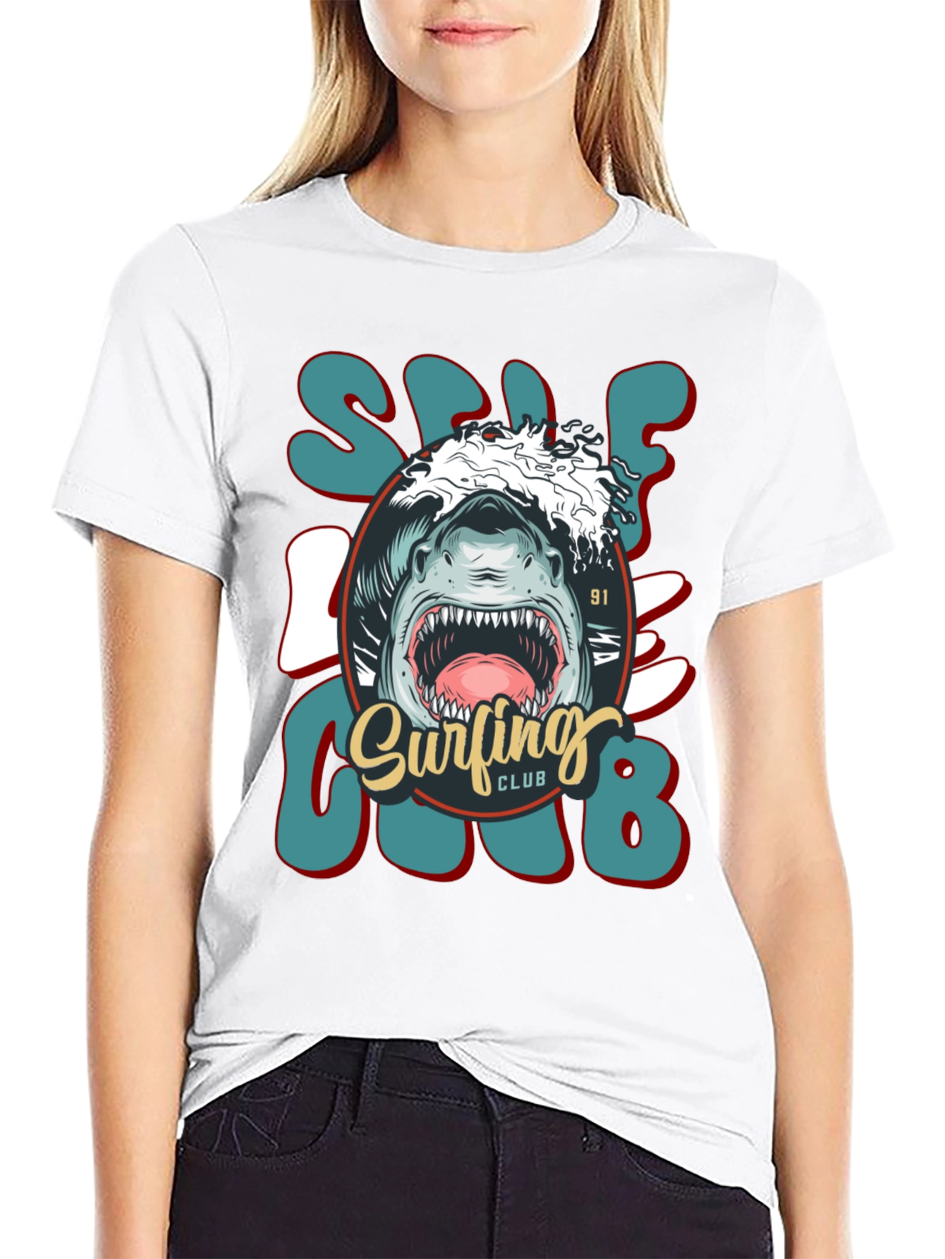 Shark Surfing Club Tee