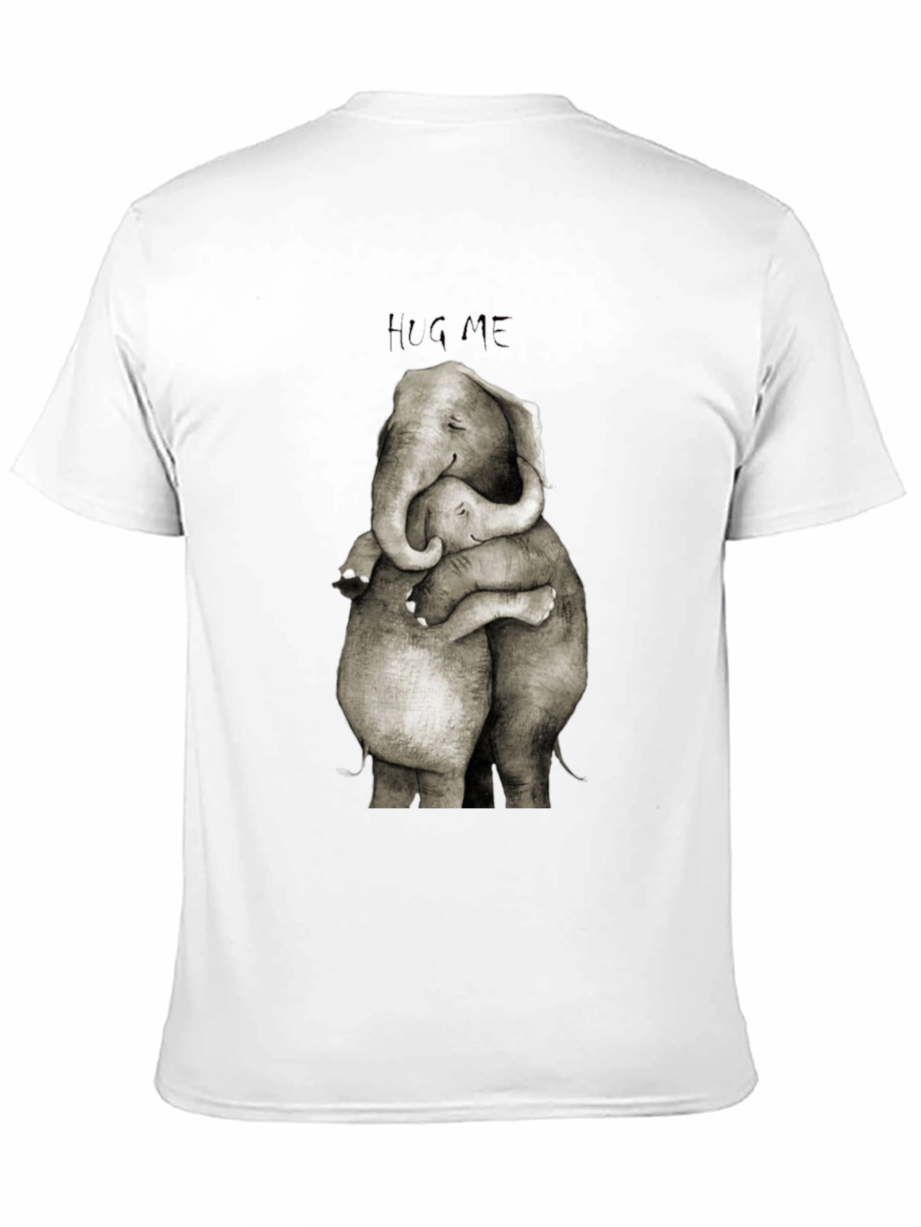Elephant Hug Graphic Tee - Soft Cotton Blend