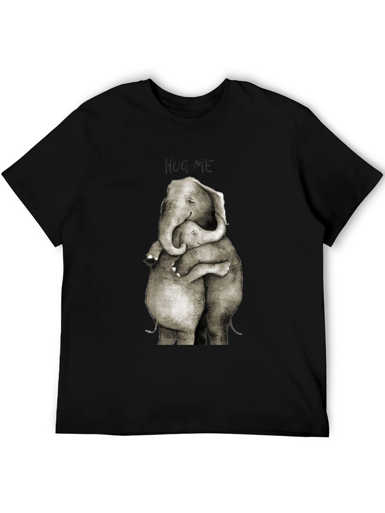 Elephant Hug Graphic Tee - Soft Cotton Blend