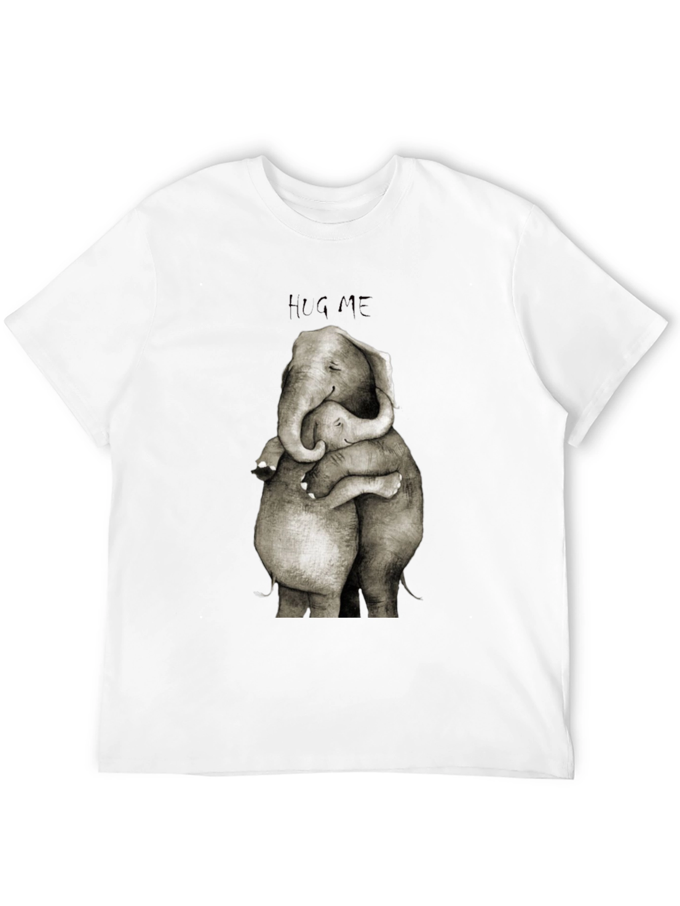 Elephant Hug Graphic Tee - Soft Cotton Blend