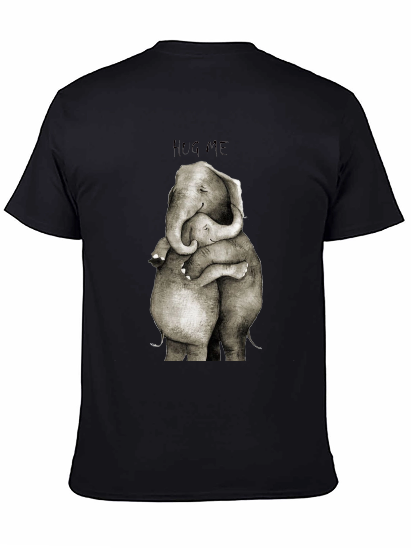Elephant Hug Graphic Tee - Soft Cotton Blend