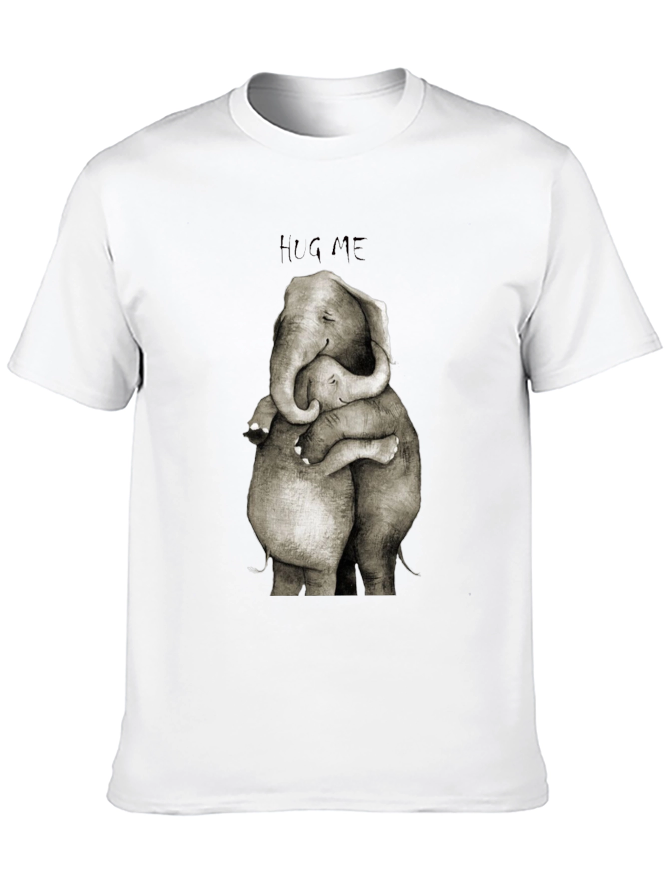 Elephant Hug Graphic Tee - Soft Cotton Blend