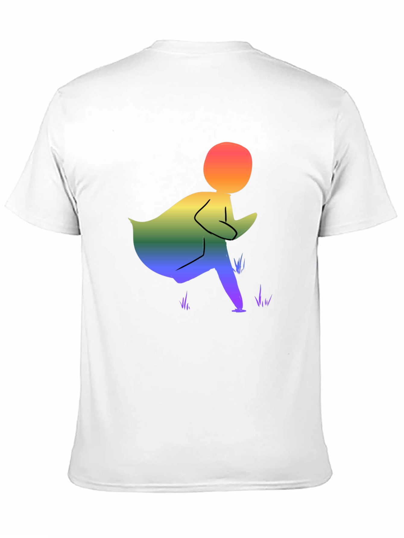Rainbow Figure Graphic Black T-Shirt