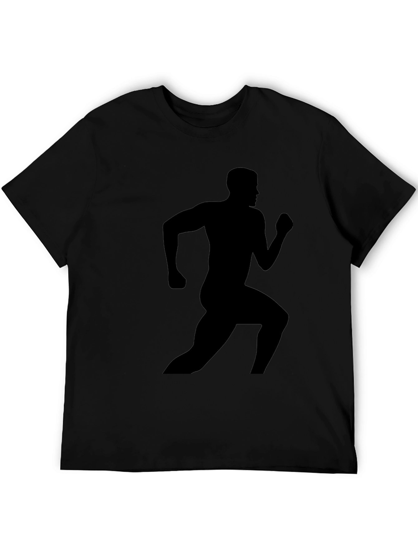 Black Runner Graphic Tee - Athletic Style Shirt