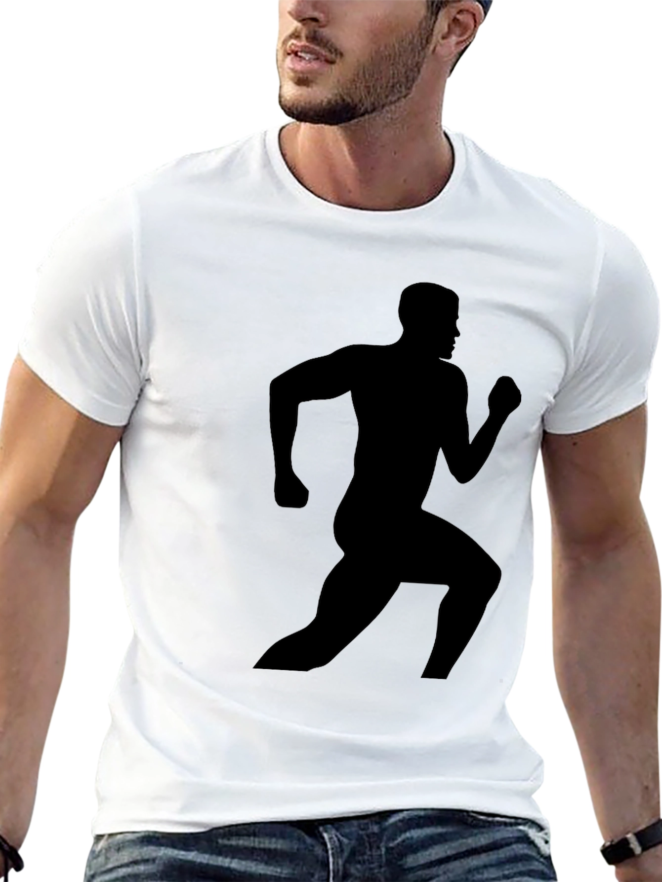 Black Runner Graphic Tee - Athletic Style Shirt
