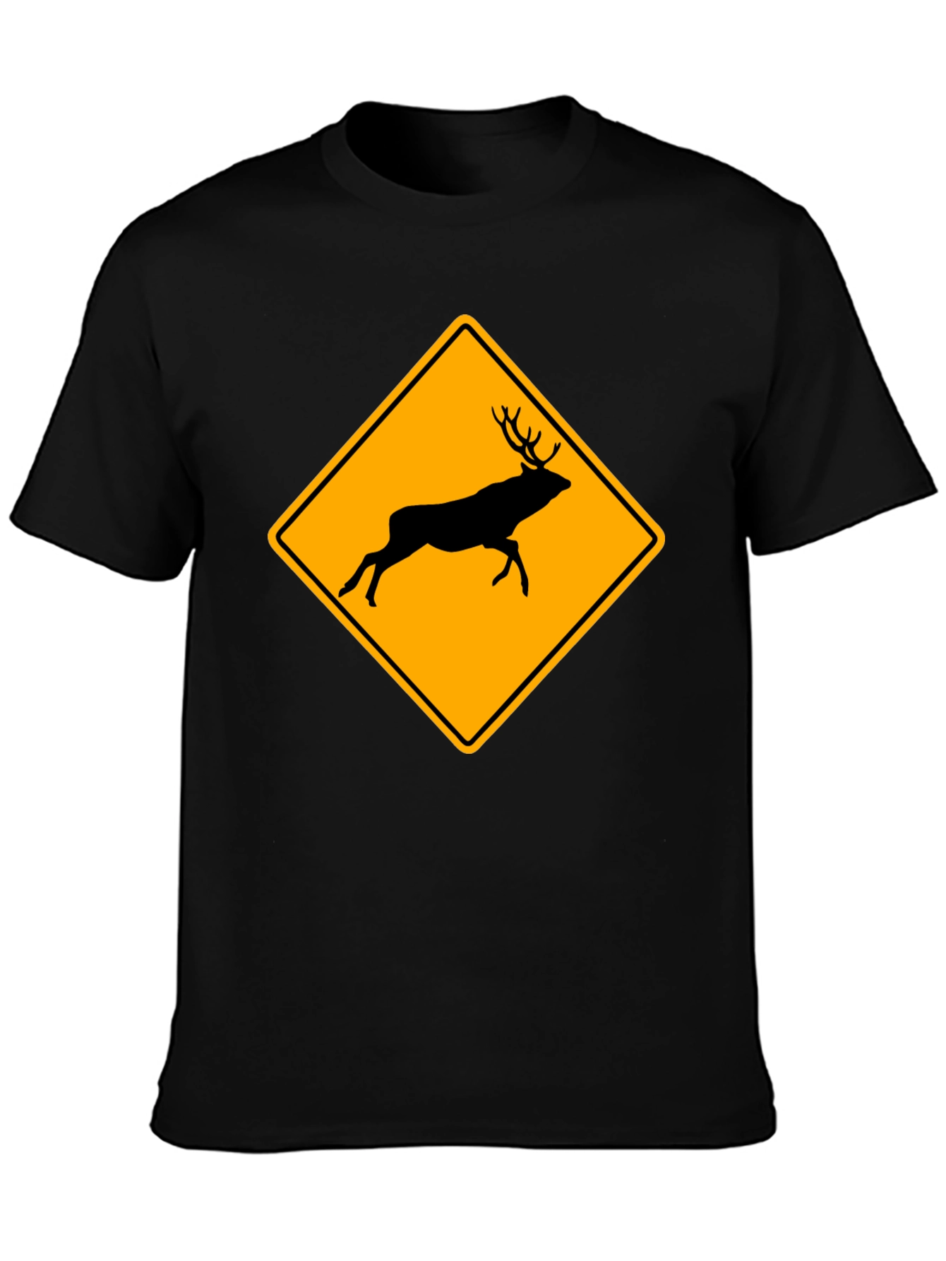 Deer Crossing T-Shirt - Novelty Warning Sign Tee
