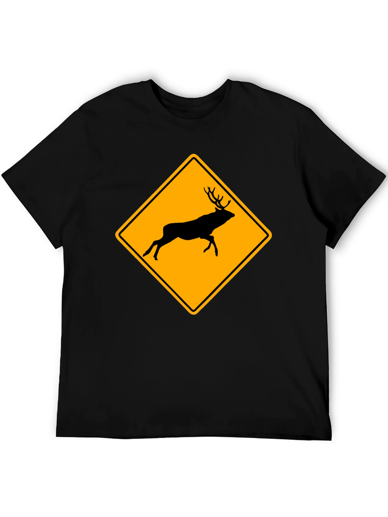 Deer Crossing T-Shirt - Novelty Warning Sign Tee