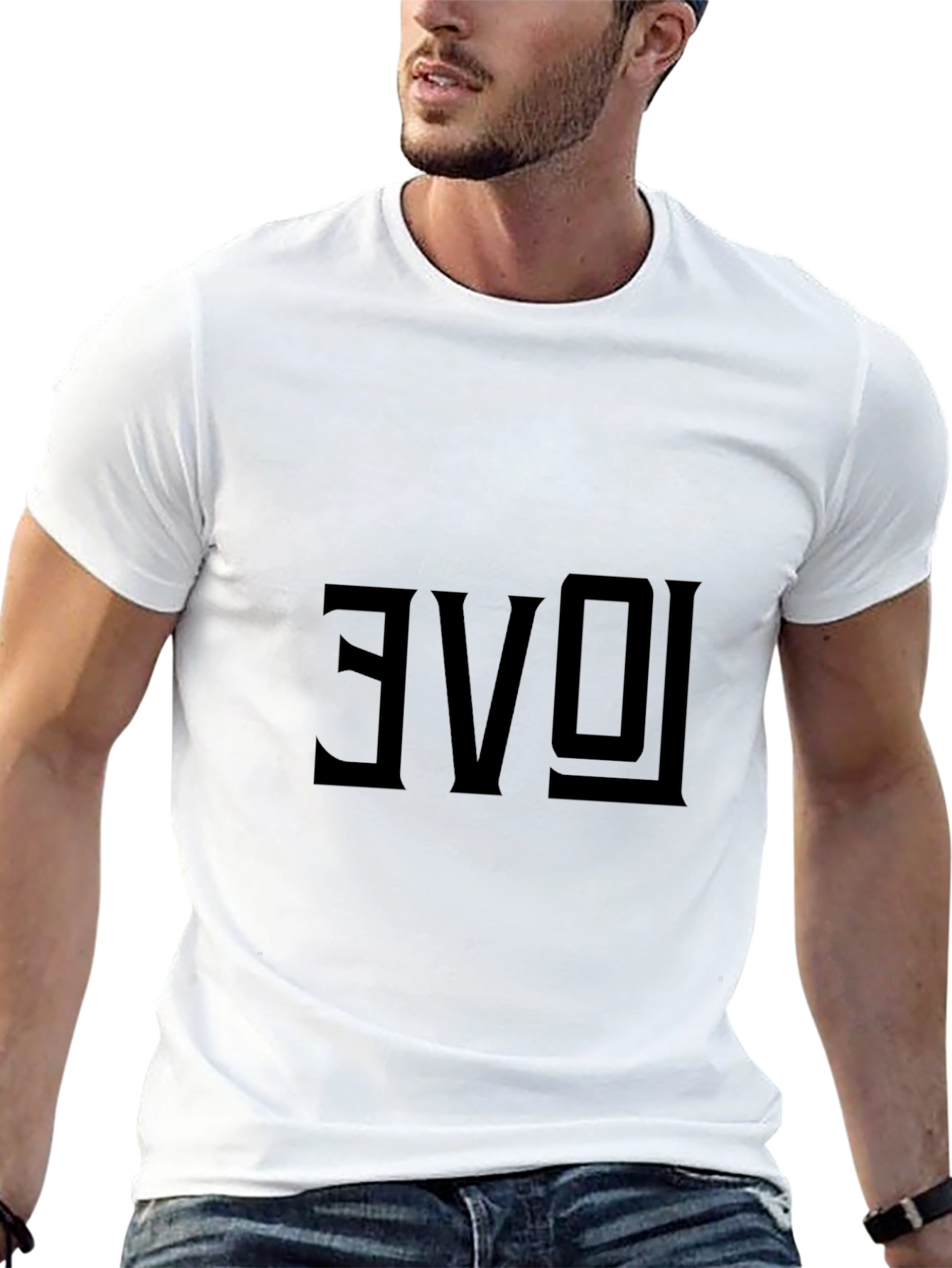 Reversed Love Graphic Black T-Shirt