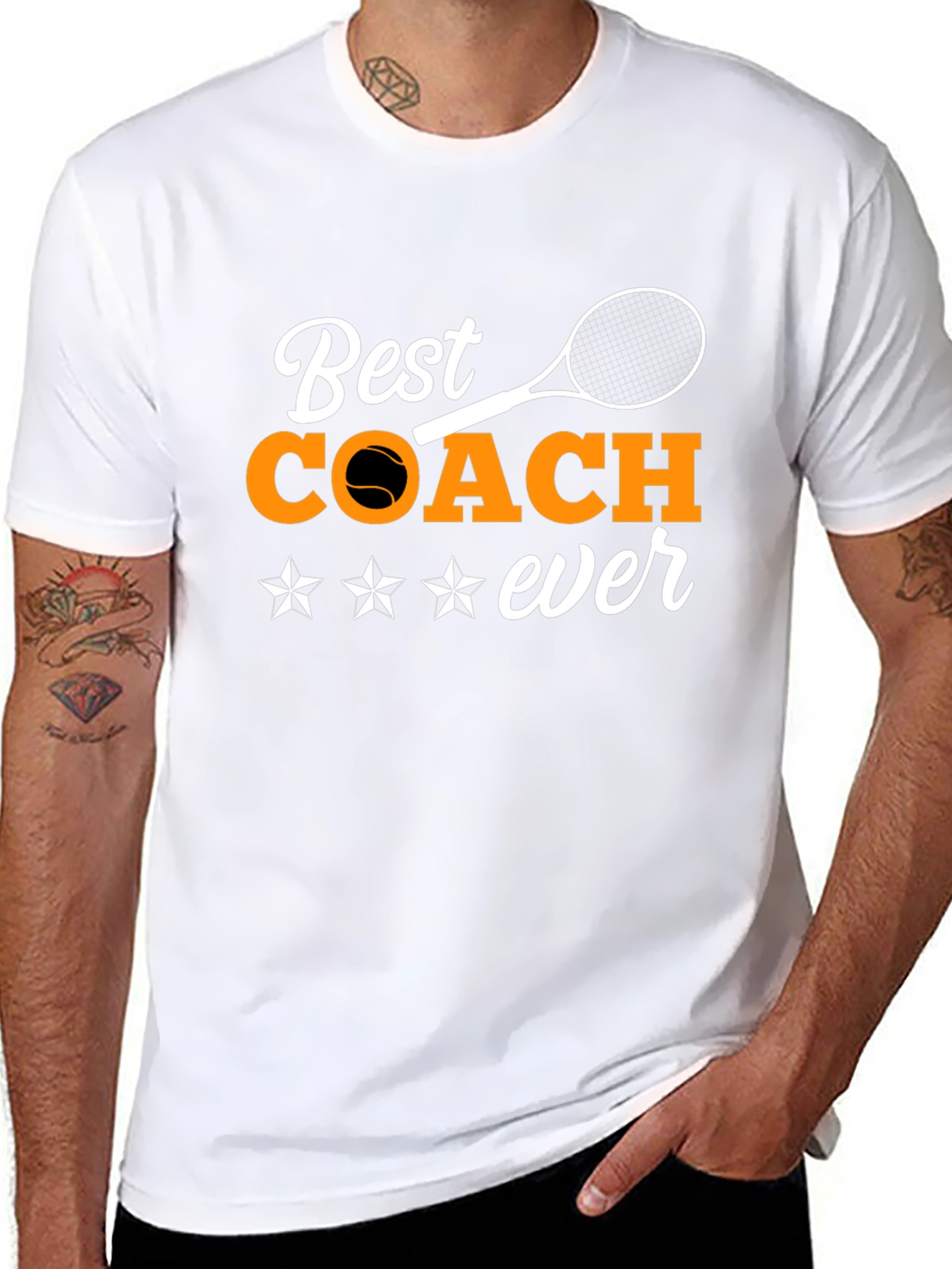 Best Coach Ever Graphic T-Shirt - Tennis Coach Gift