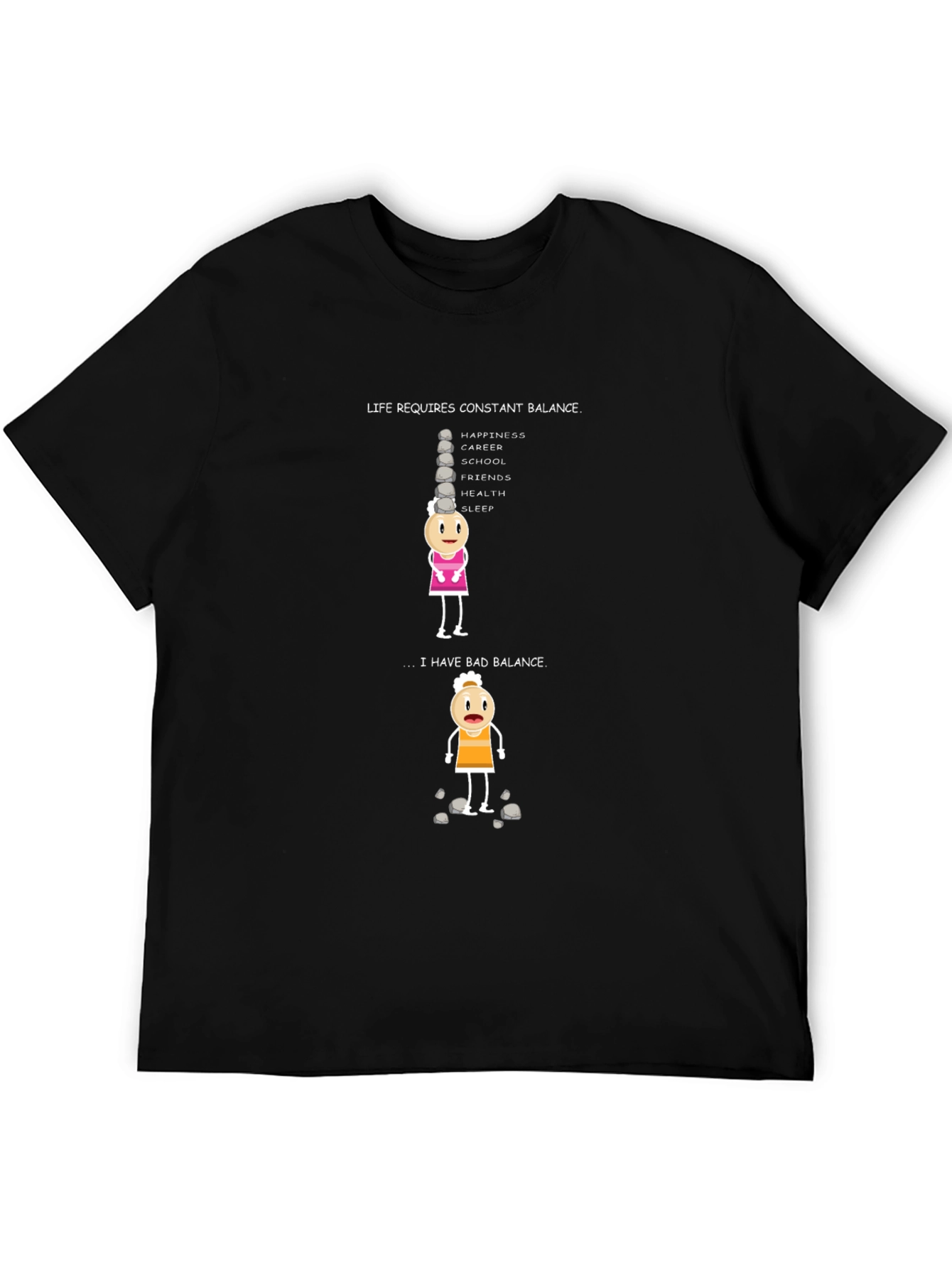Life Balance Graphic T-Shirt - Humorous Design