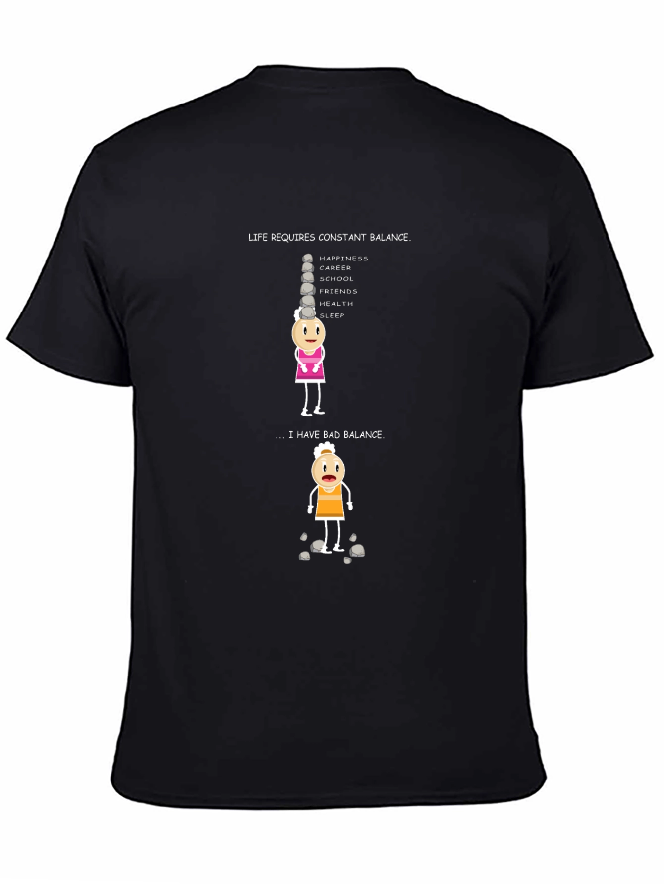 Life Balance Graphic T-Shirt - Humorous Design