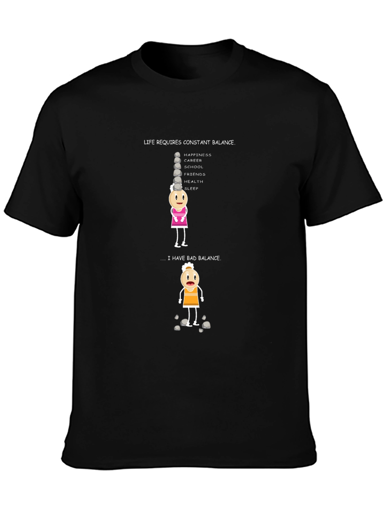 Life Balance Graphic T-Shirt - Humorous Design
