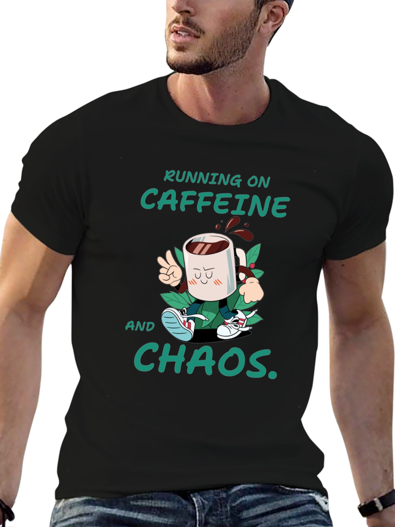 Caffeine & Chaos T-Shirt - Funny Graphic Tee