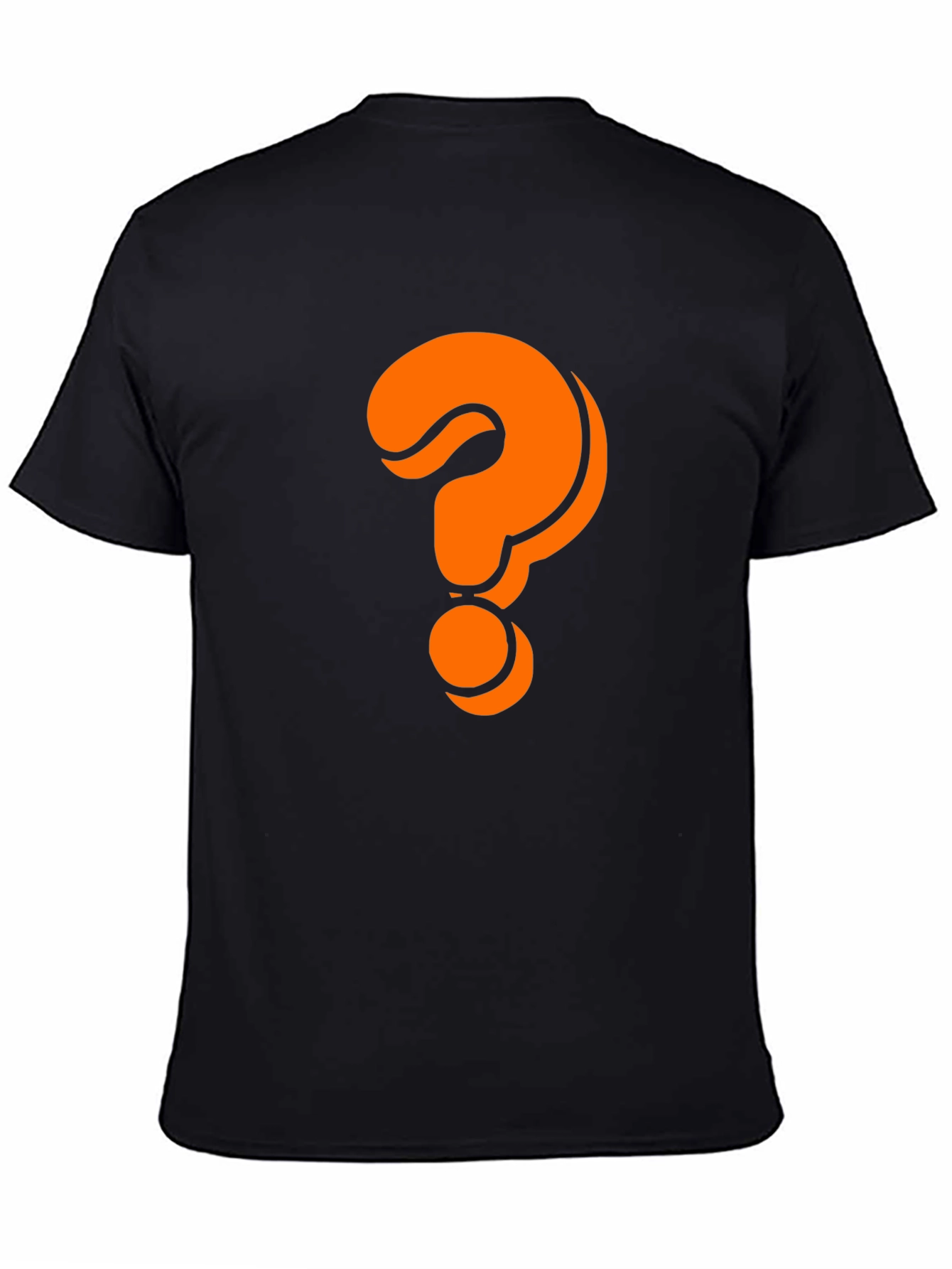 Mystery Black T-Shirt with Orange Question Mark