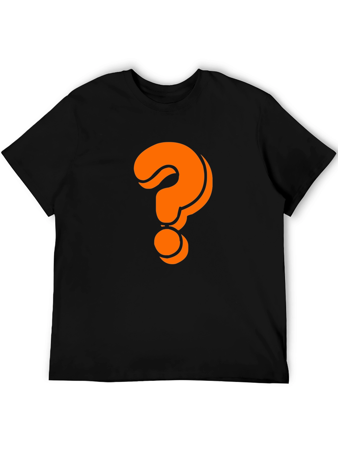 Mystery Black T-Shirt with Orange Question Mark