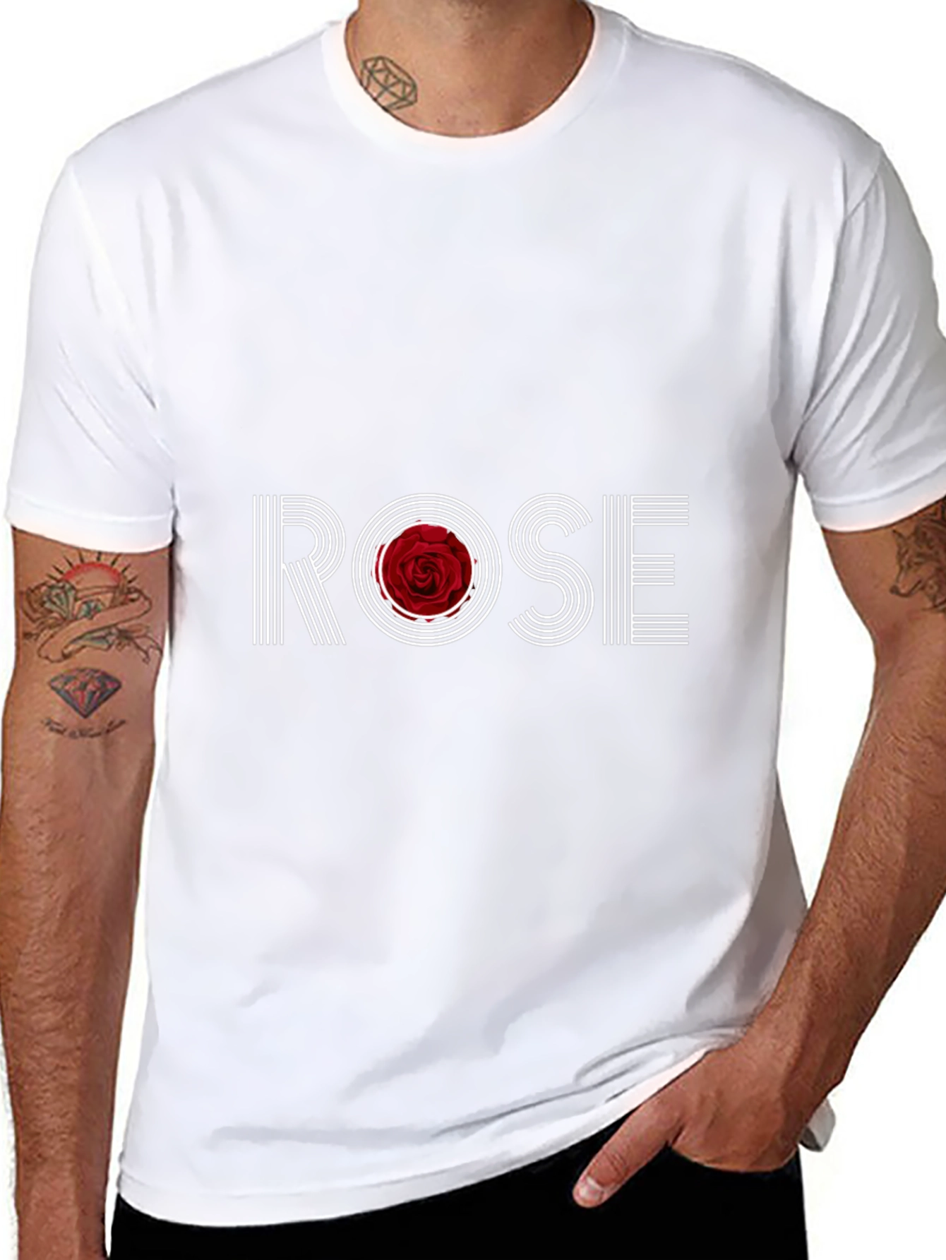 ROSE Graphic Tee - Black Cotton T-Shirt