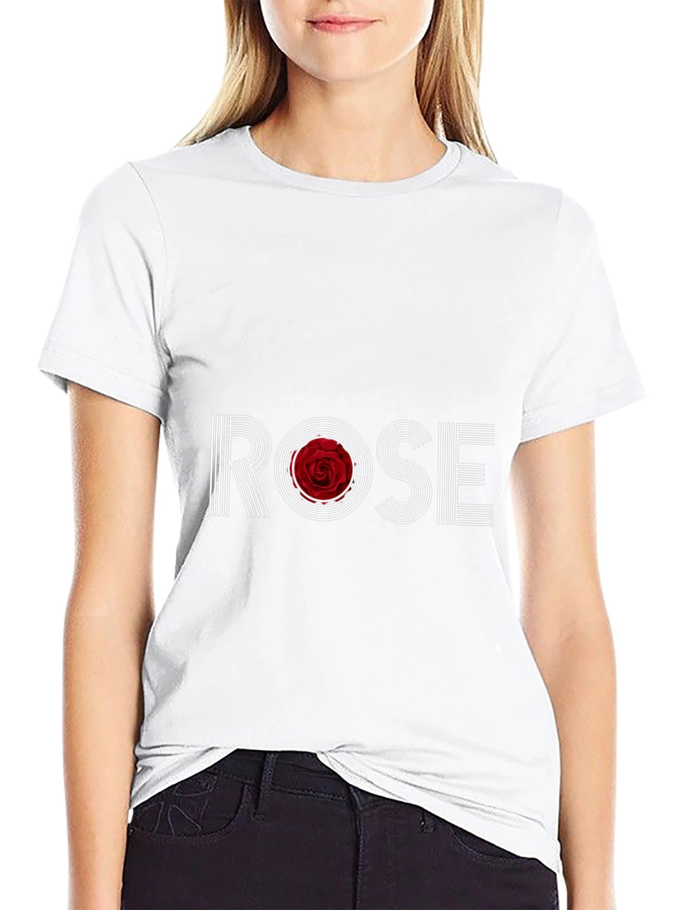 ROSE Graphic Tee - Black Cotton T-Shirt