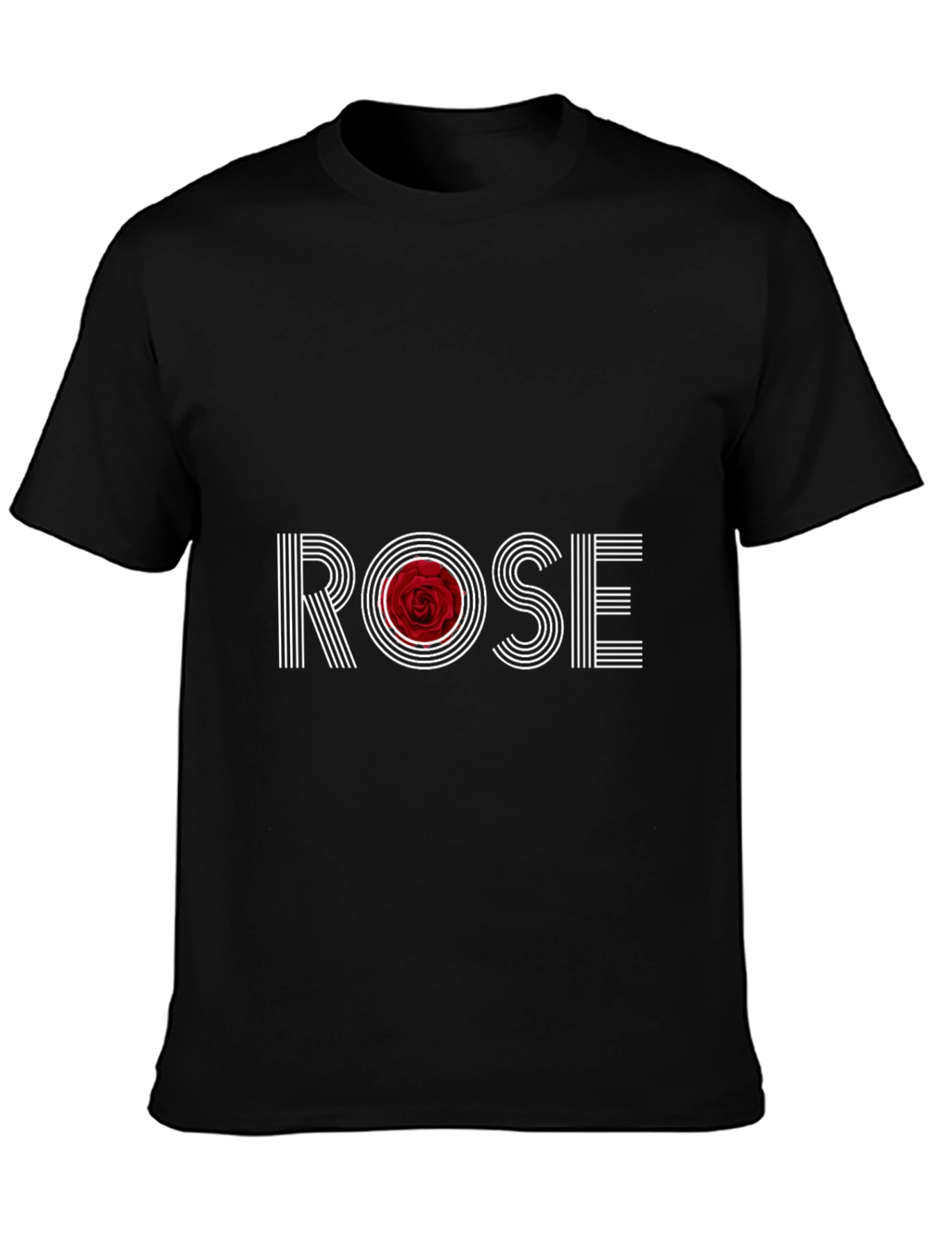 ROSE Graphic Tee - Black Cotton T-Shirt