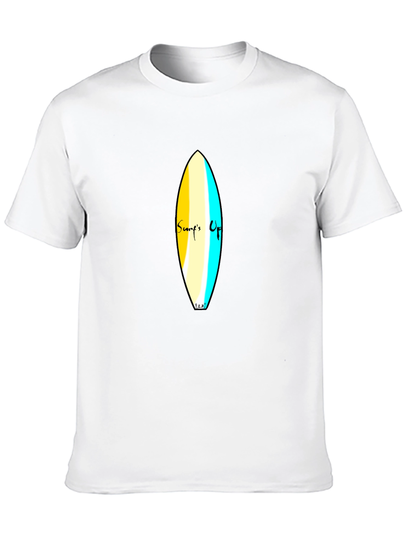 Surfs Up Graphic Tee - Black Cotton Casual T-Shirt