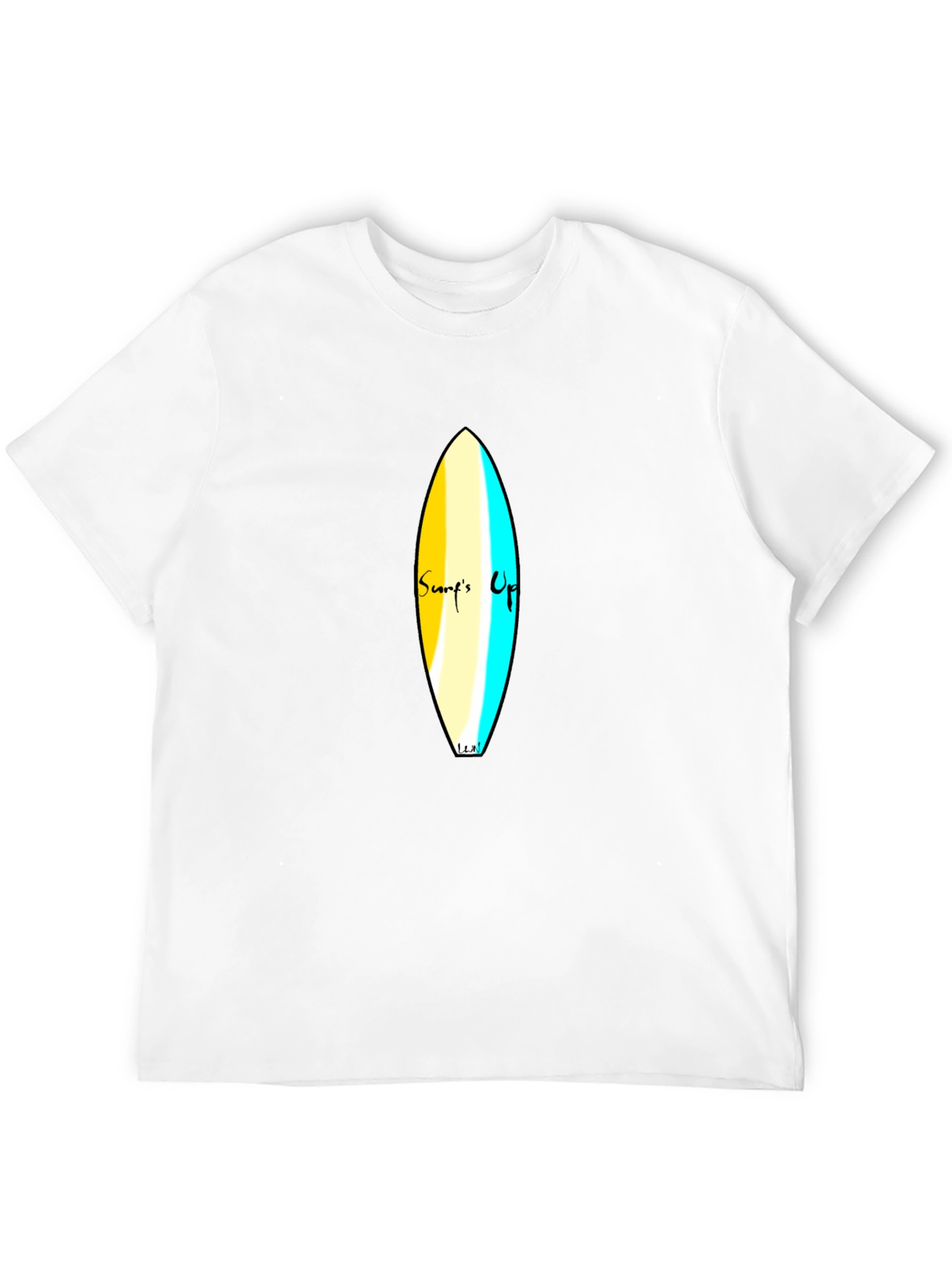 Surfs Up Graphic Tee - Black Cotton Casual T-Shirt