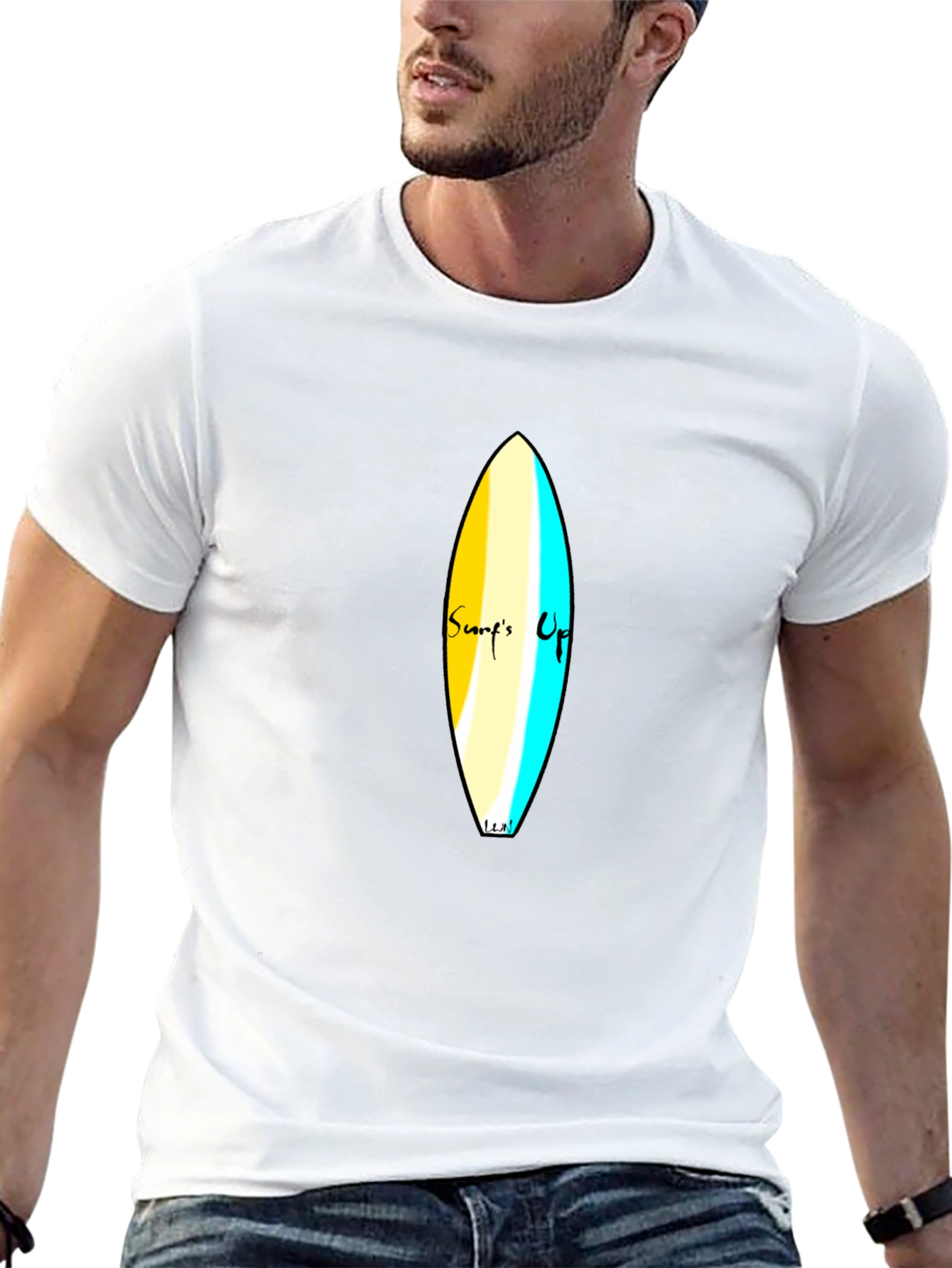 Surfs Up Graphic Tee - Black Cotton Casual T-Shirt