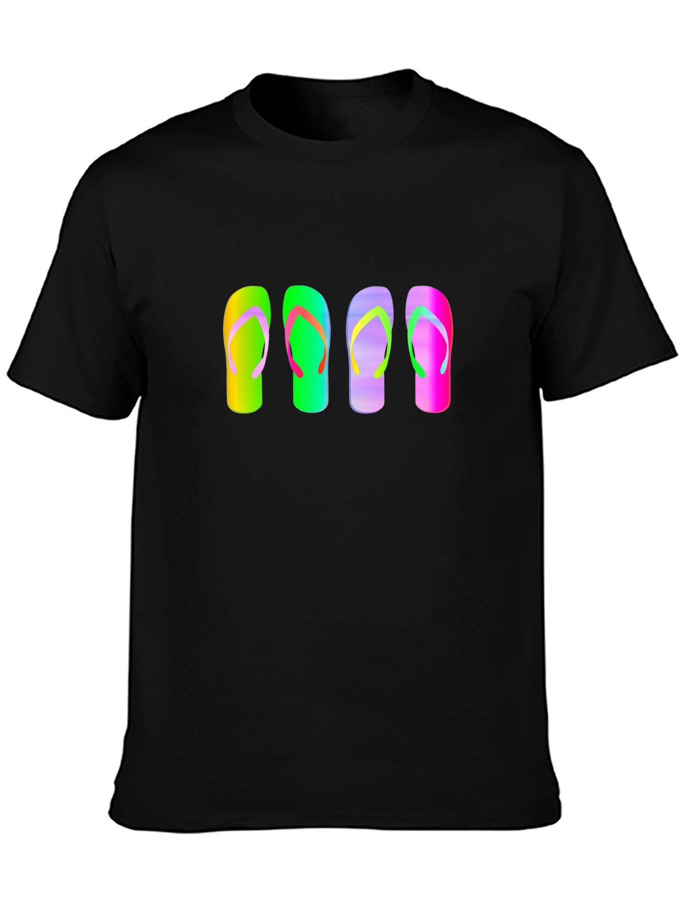 Flip Flop Graphic Tee - Mens Casual Black T-Shirt