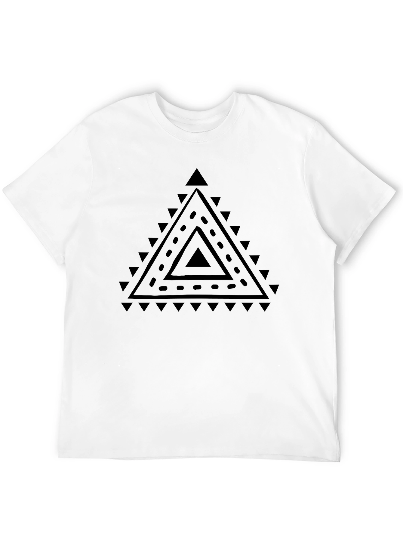 Geometric Triangle Graphic Black T-Shirt