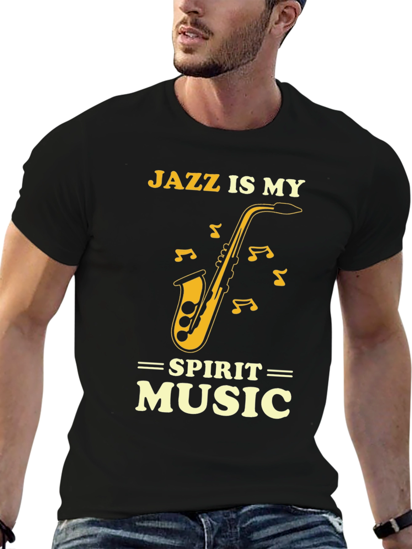 Jazz is My Spirit Music Saxophone Graphic Tee
