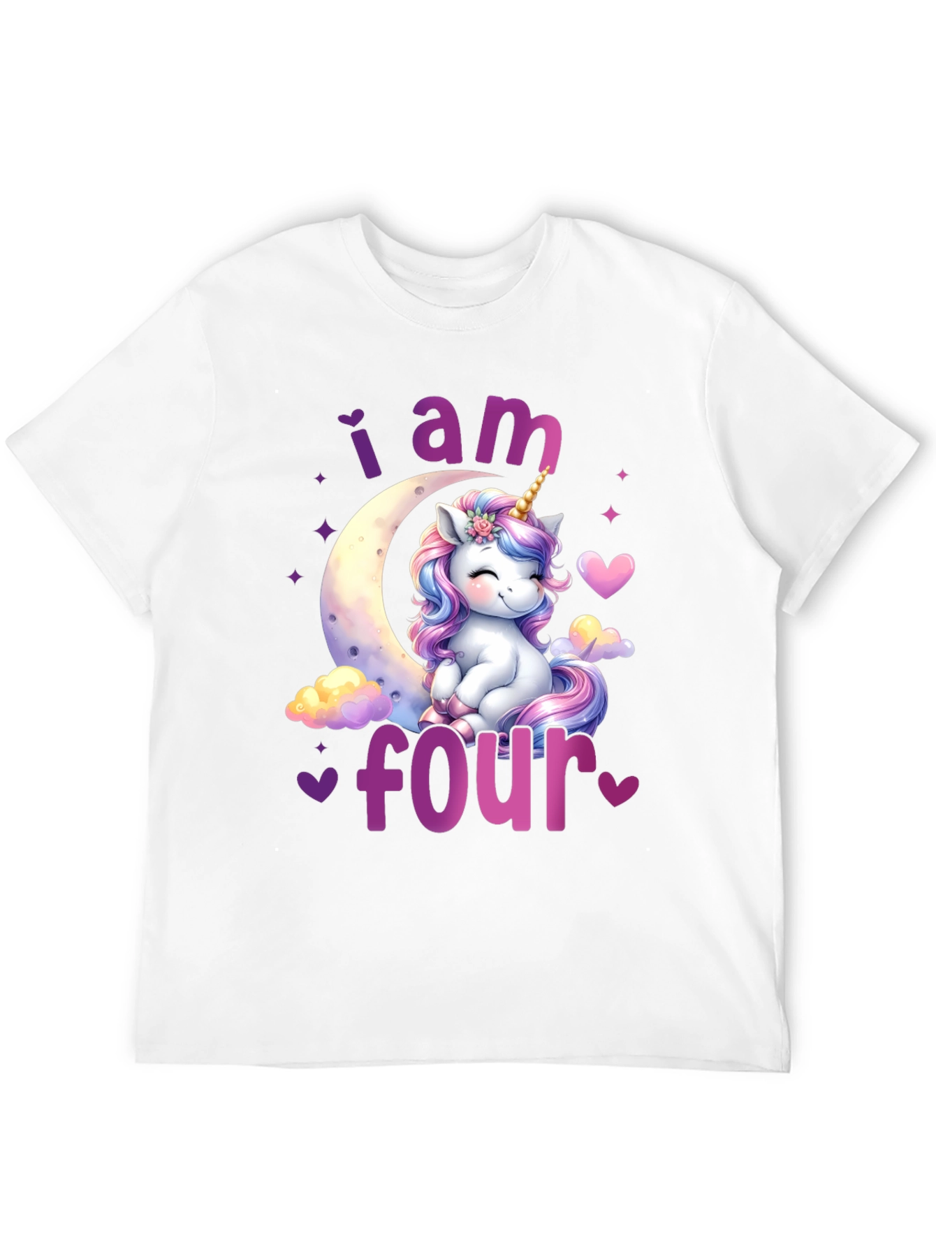Unicorn Fourth Birthday T-Shirt