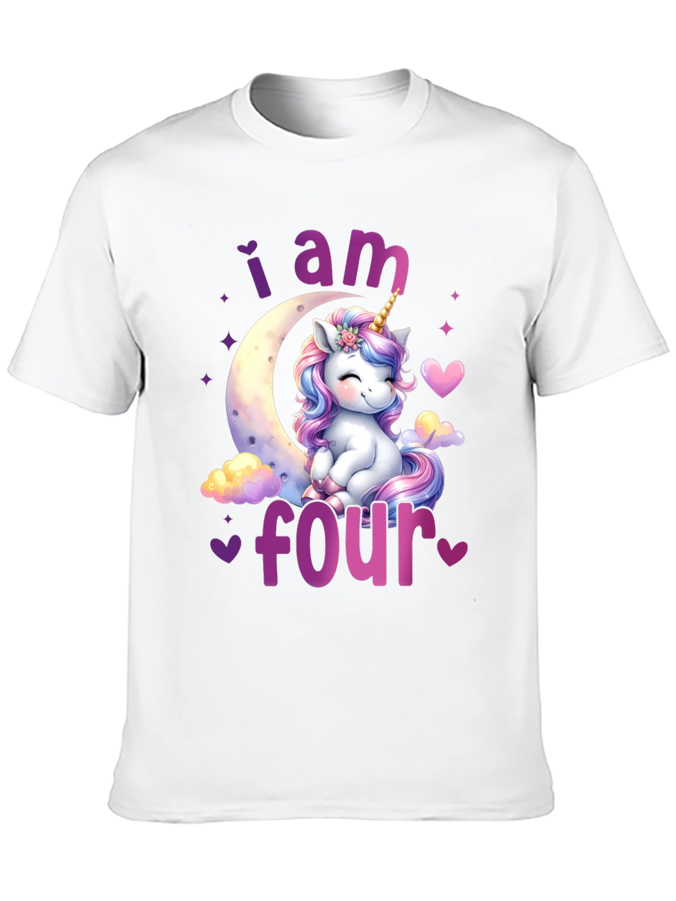 Unicorn Fourth Birthday T-Shirt