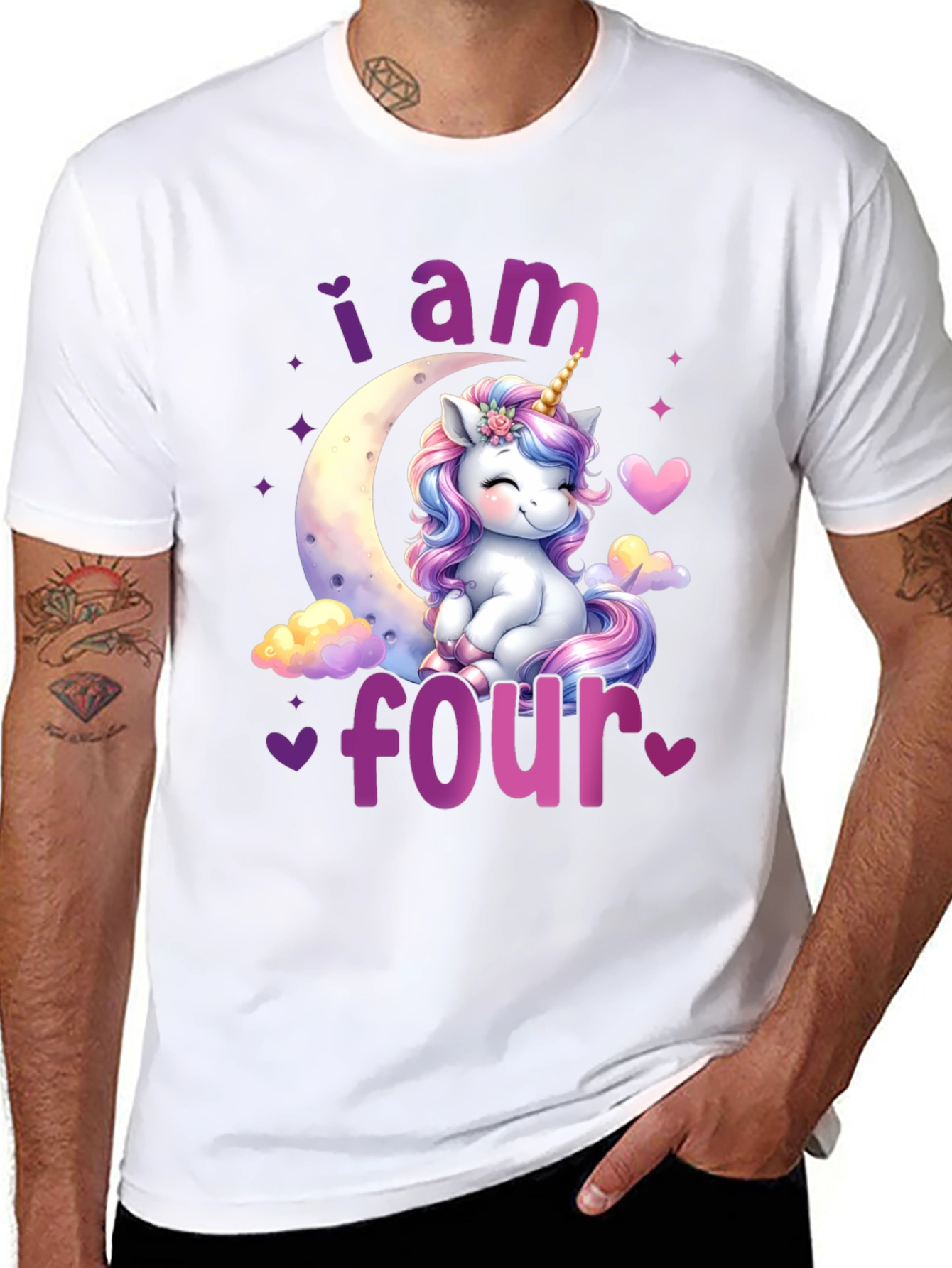 Unicorn Fourth Birthday T-Shirt