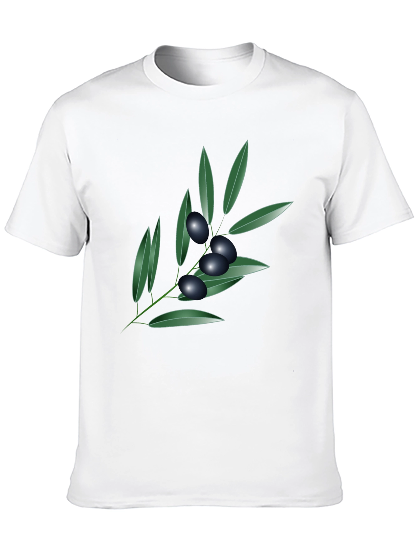 Olive Branch Graphic Tee - Black Cotton Blend