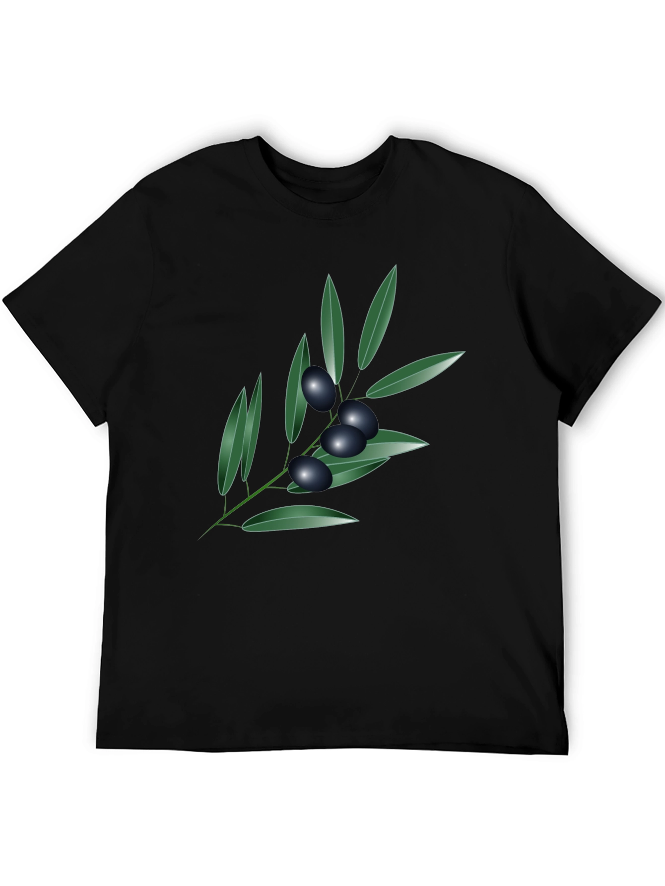 Olive Branch Graphic Tee - Black Cotton Blend