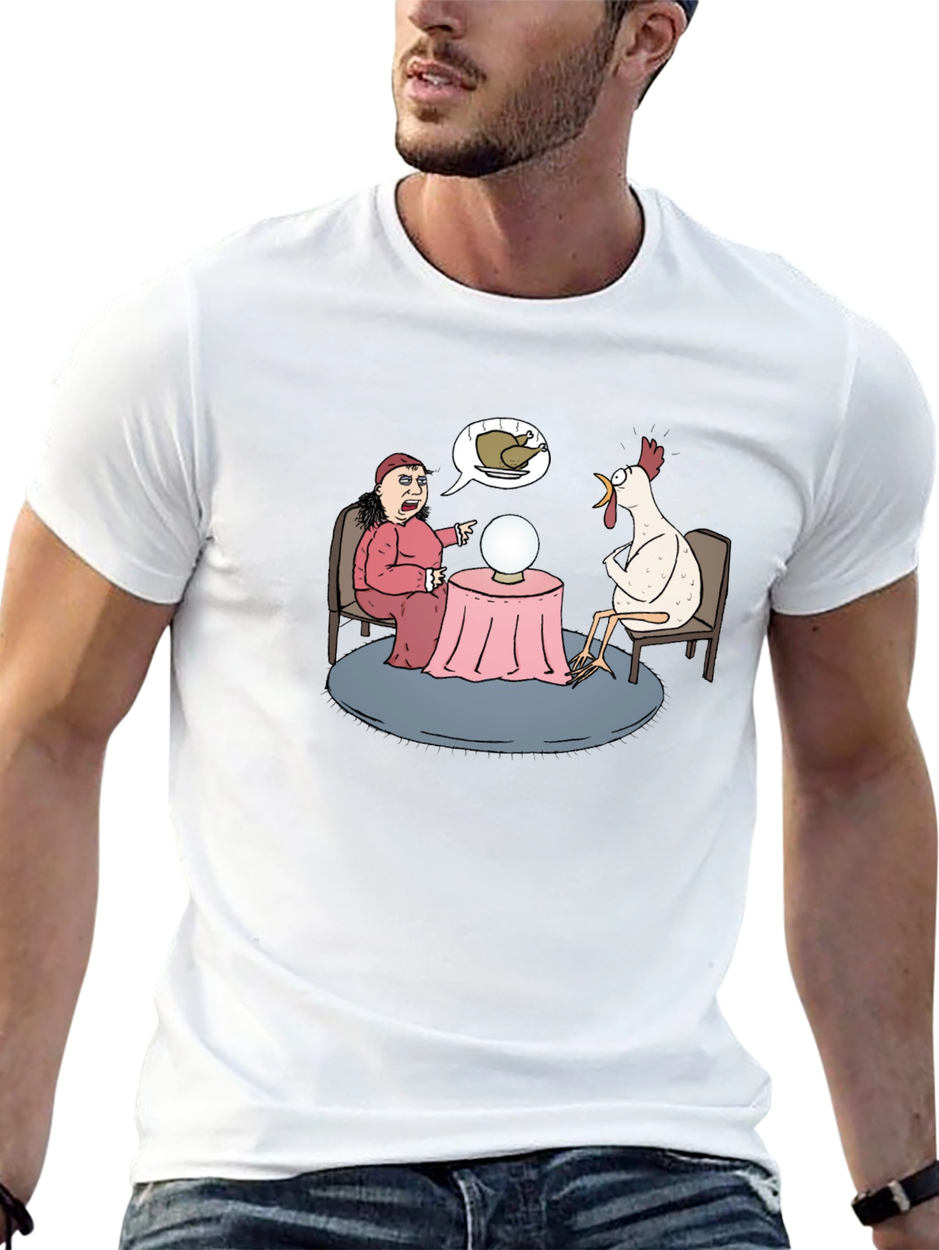 Funny Chicken Fortune Teller Graphic T-Shirt