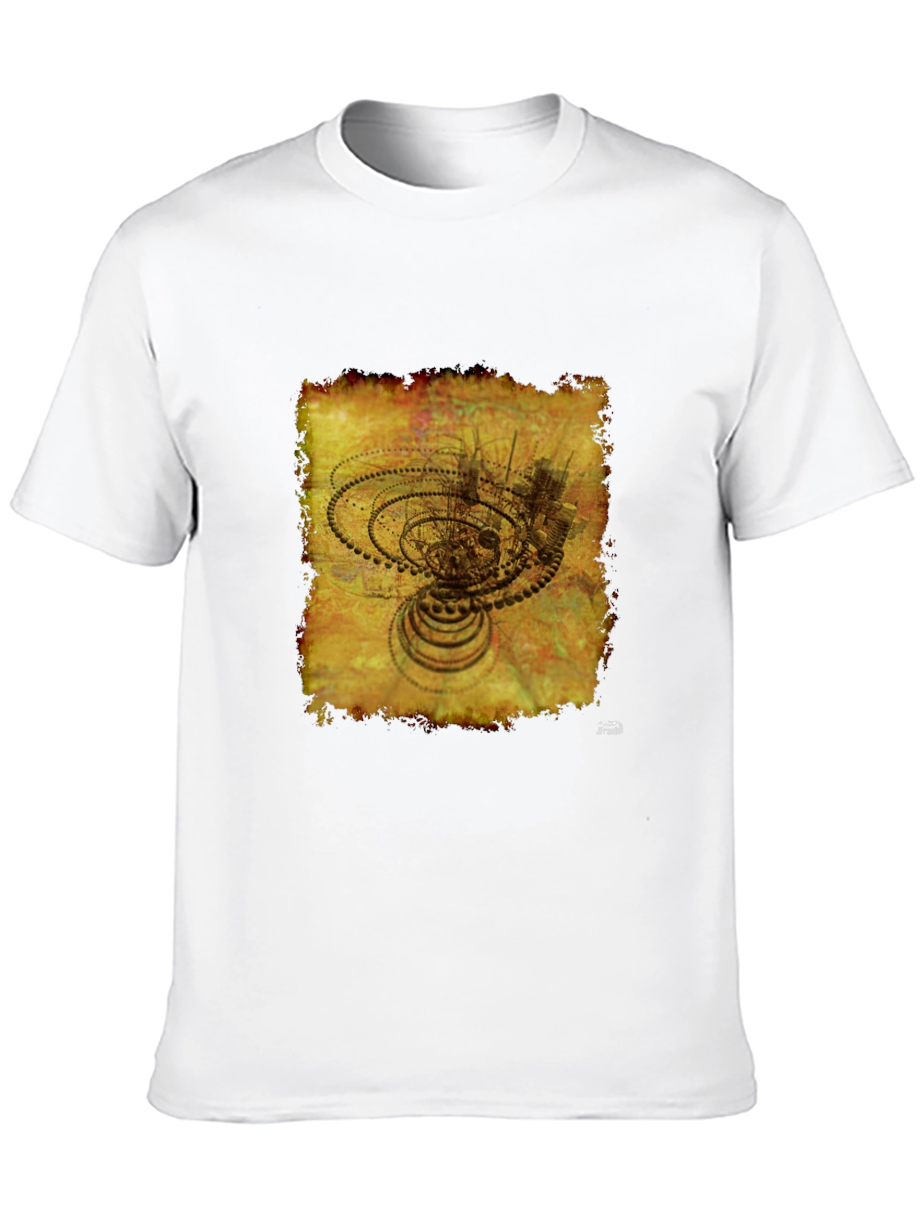 Abstract Gears Graphic T-Shirt - Black