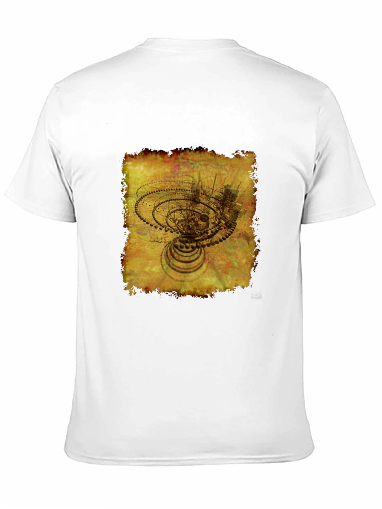 Abstract Gears Graphic T-Shirt - Black