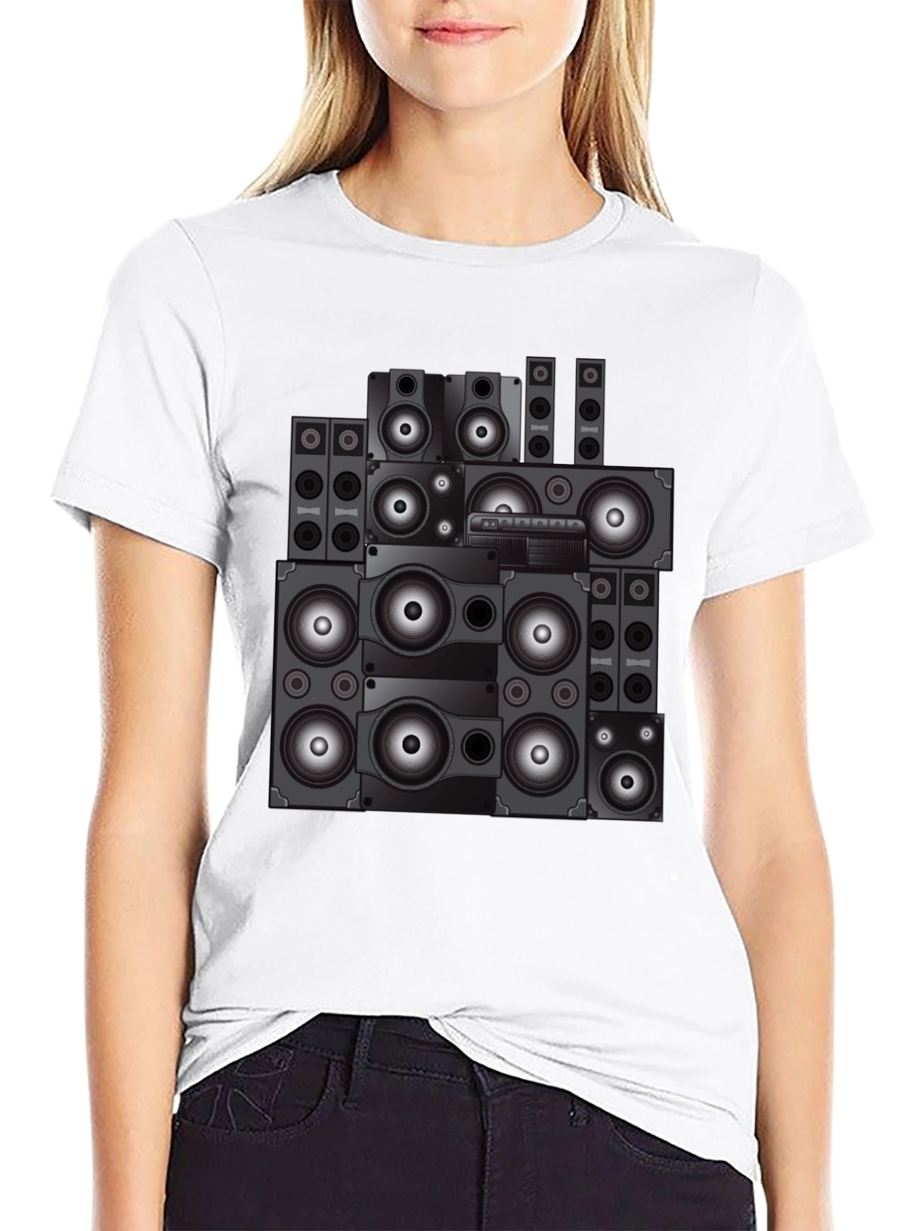 Speaker Stack Graphic Tee - Cool Sound System Design