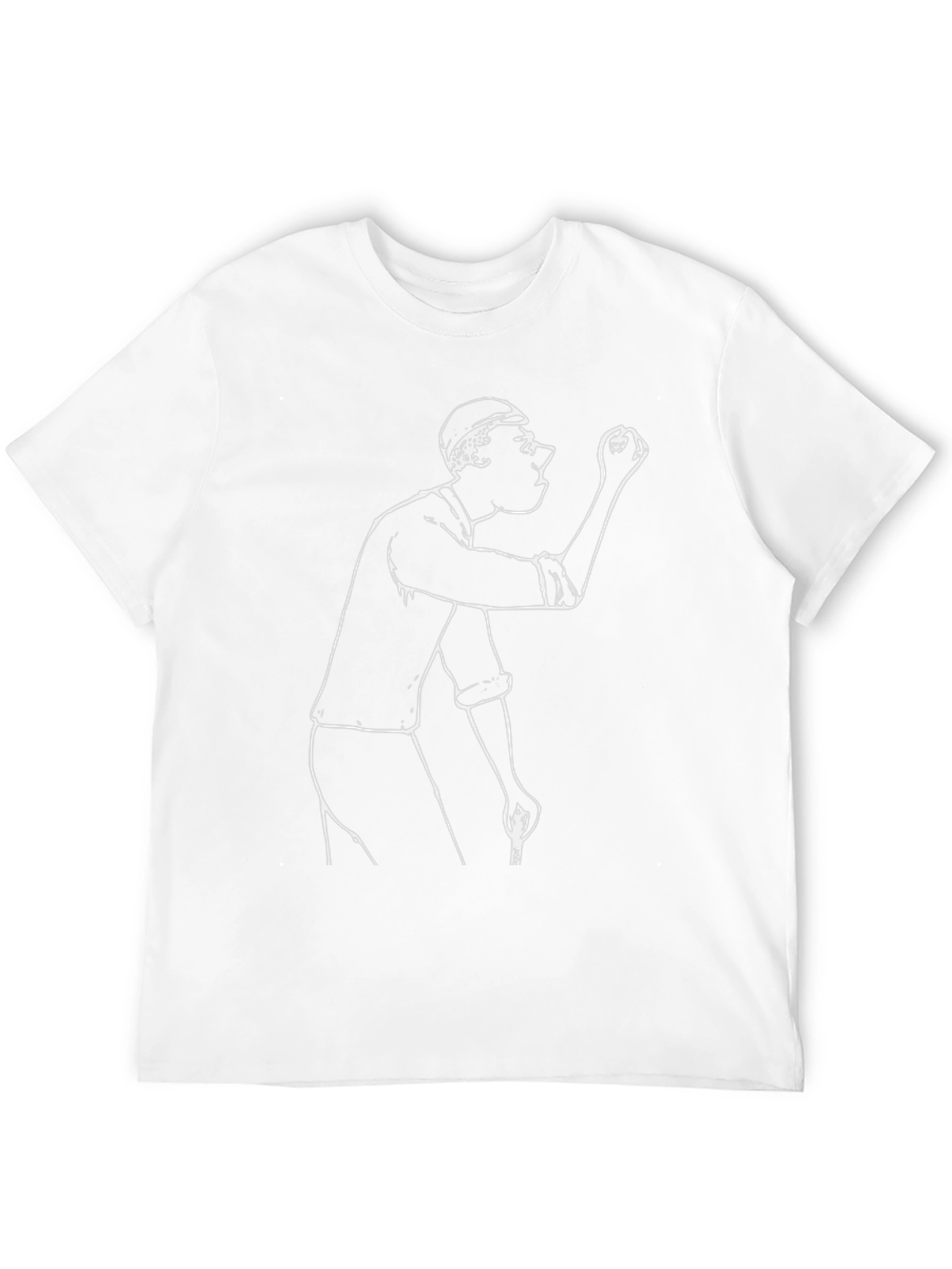 Funny Graphic Tee - Cartoon Man Sketch Black T-Shirt