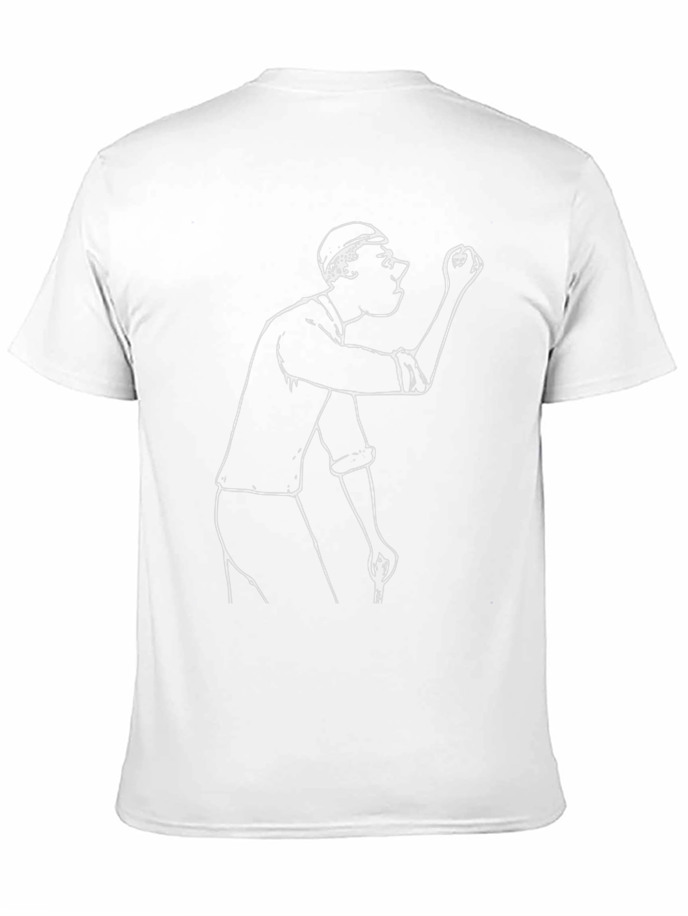 Funny Graphic Tee - Cartoon Man Sketch Black T-Shirt