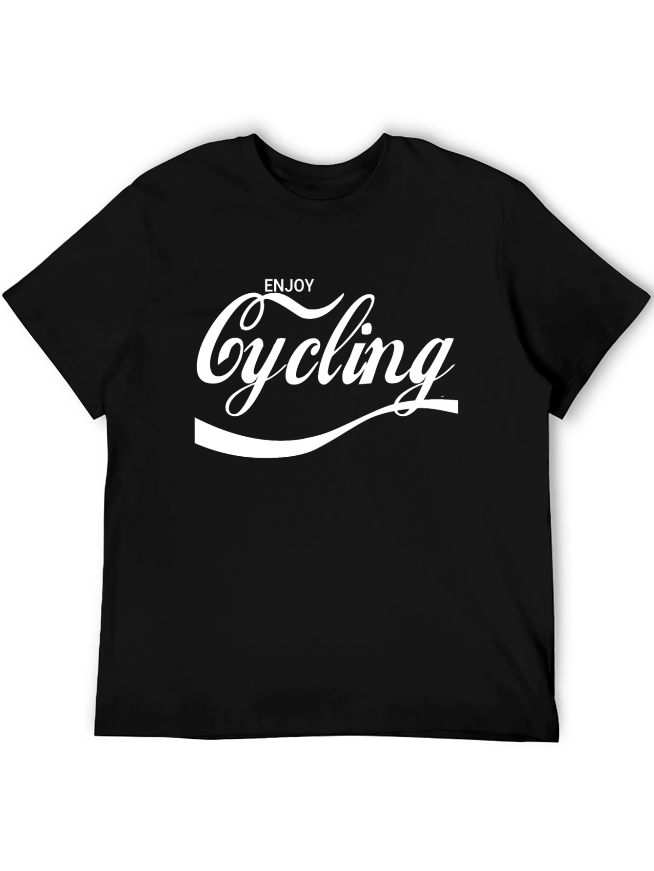 Enjoy Cycling Graphic Tee - Black Cotton Blend